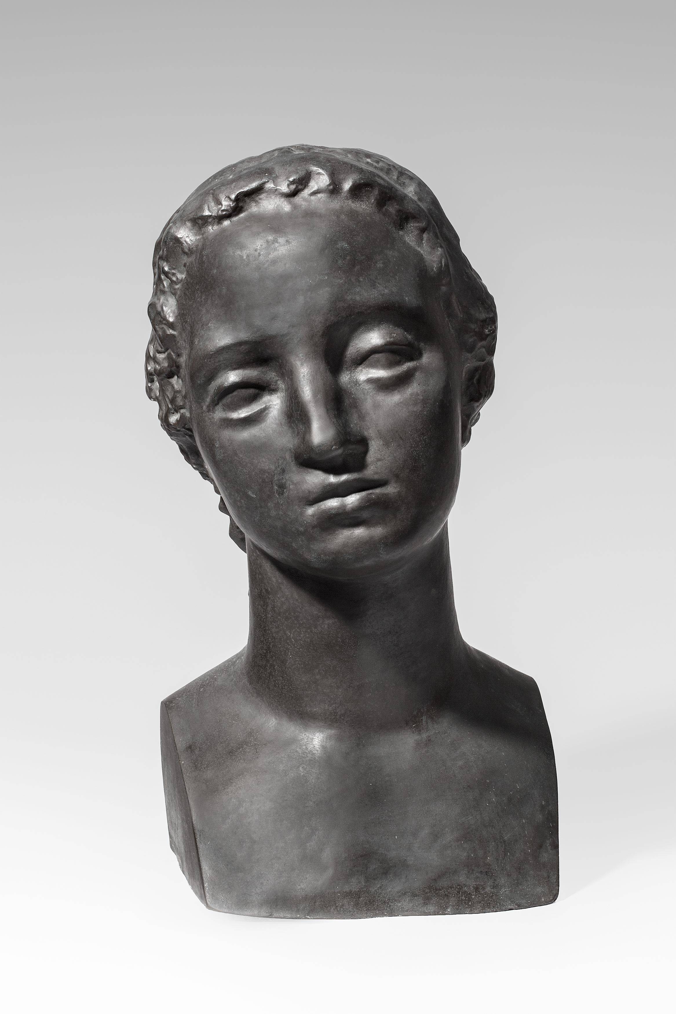 This picture shows the following artwork: Wilhelm Lehmbruck. ”Kopf Frau L”. 1909/10.