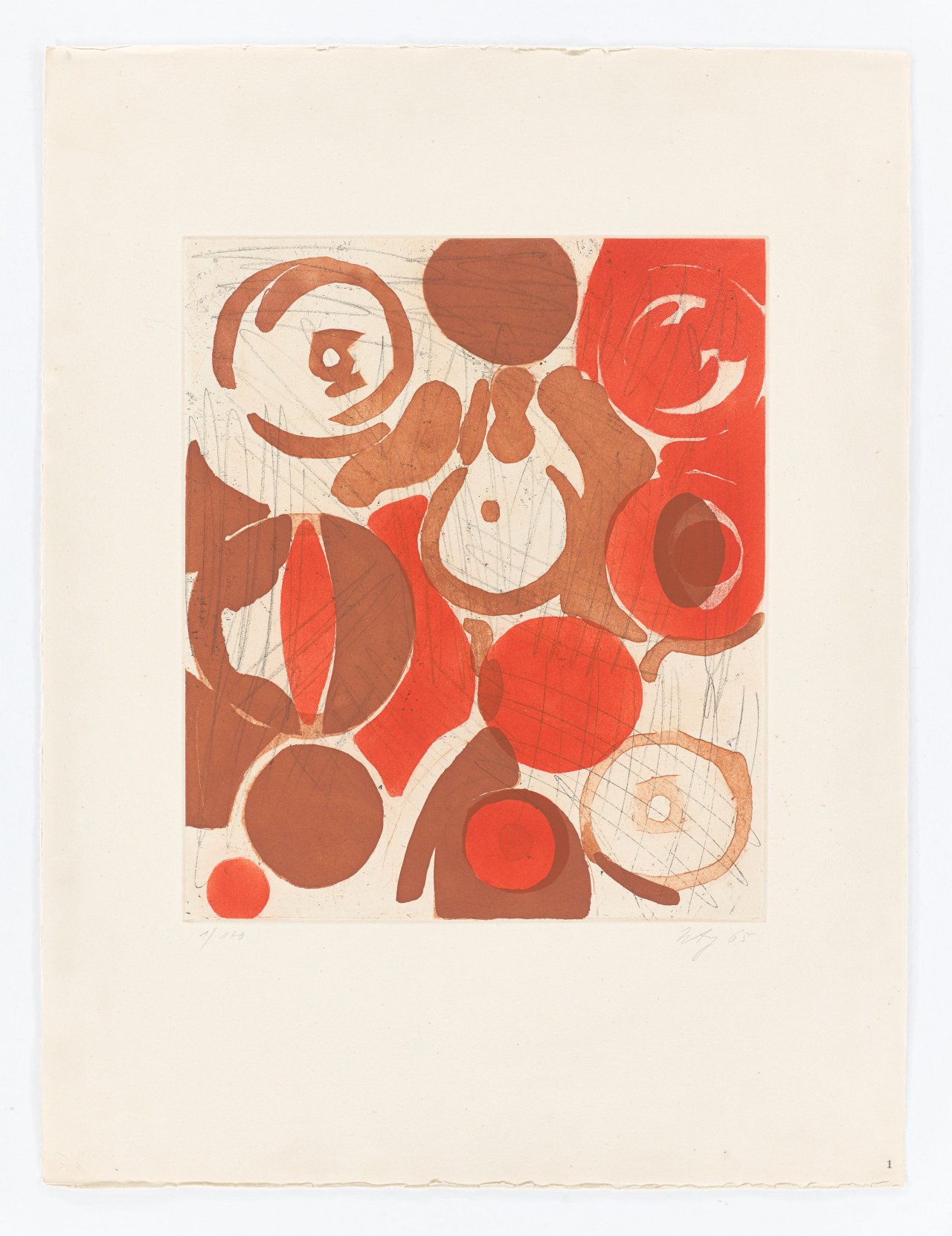 Auf diesem Bild ist das folgende Kunstwerk zu sehen: Ernst Wilhelm Nay. „Sechs Aquatinten“. 1965.