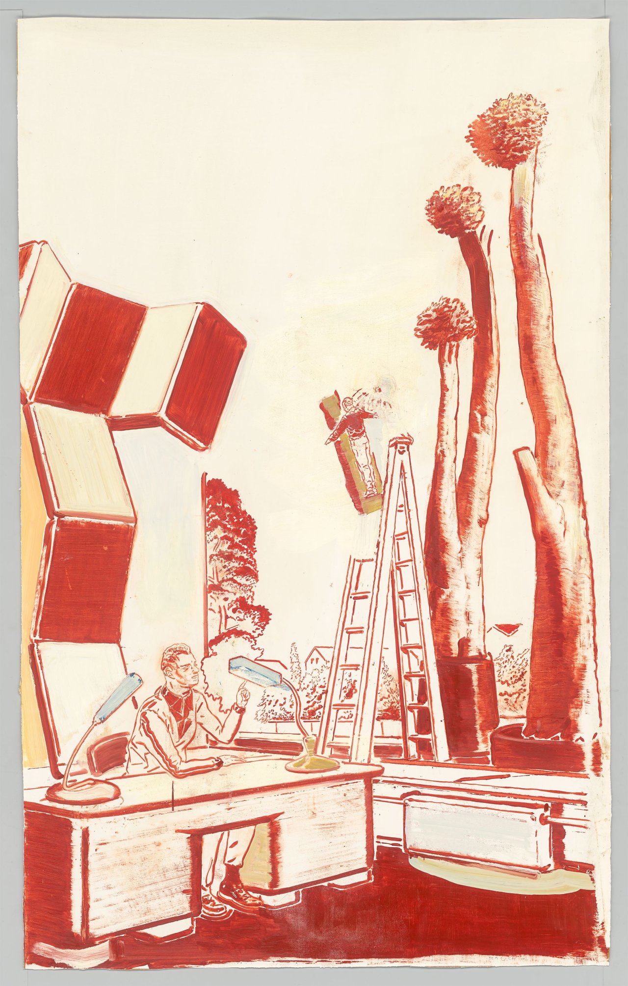 Auf diesem Bild ist das folgende Kunstwerk zu sehen: Neo Rauch. Die Leiter. 2000.