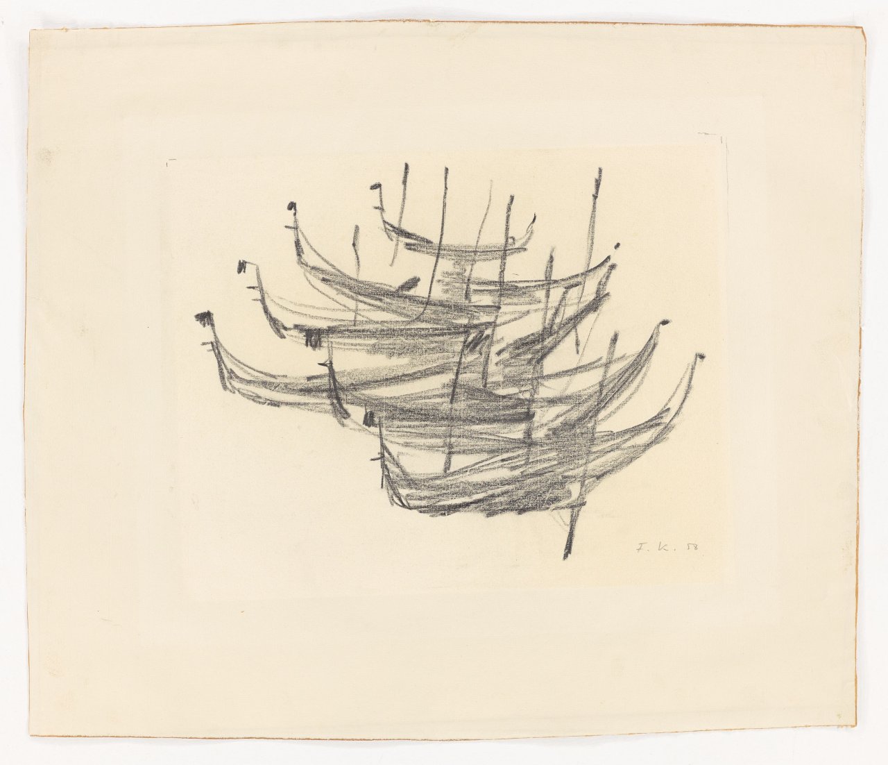 Auf diesem Bild ist das folgende Kunstwerk zu sehen: Fritz Koenig. Gondeln. 1958.