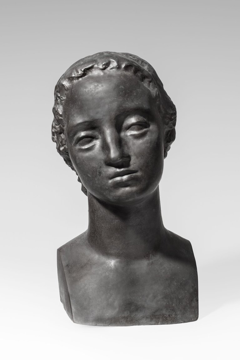 This picture shows the following artwork: Wilhelm Lehmbruck. ”Kopf Frau L”. 1909/10.