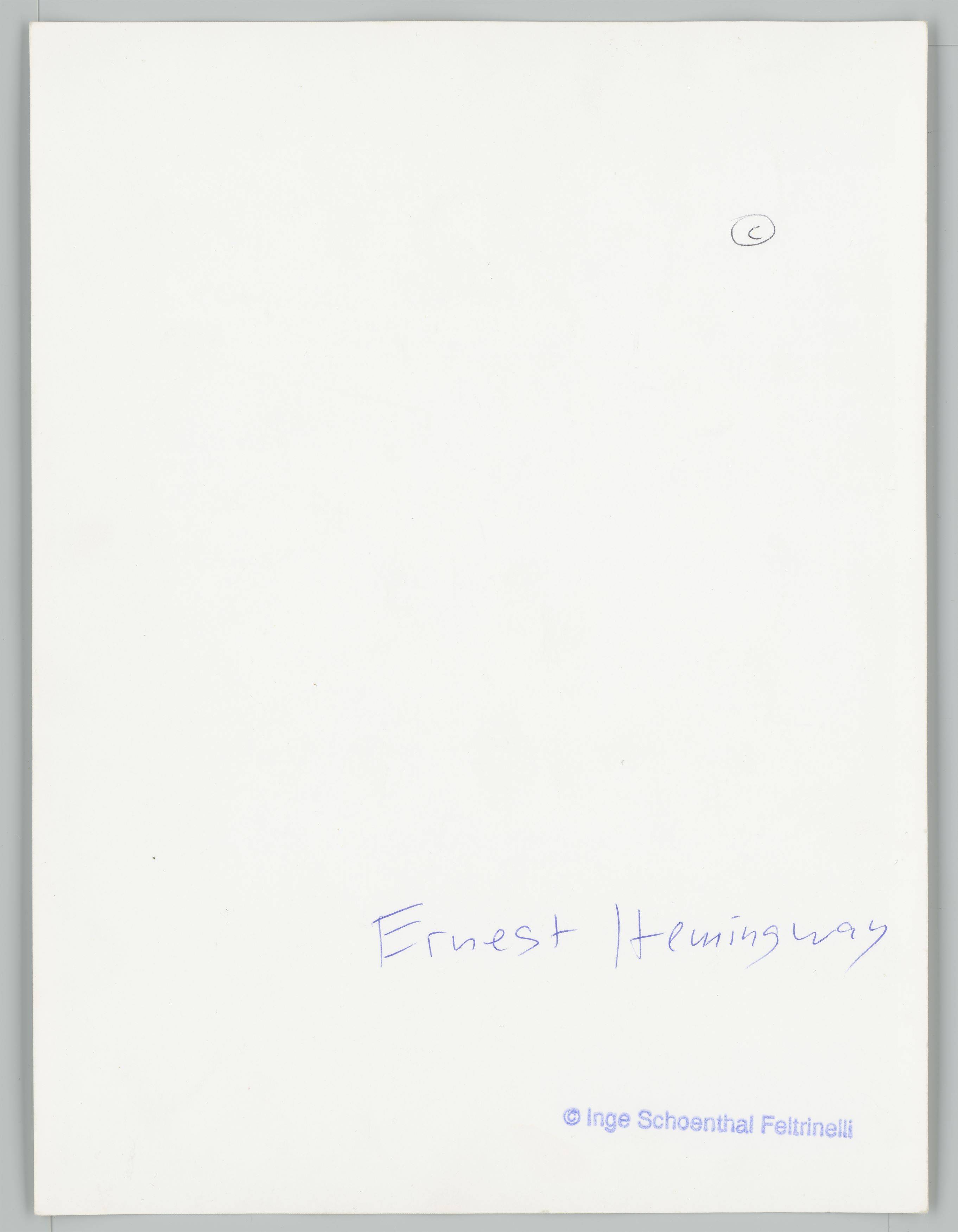 This picture shows the following artwork: Inge Feltrinelli. Ernest Hemingway. 1953.