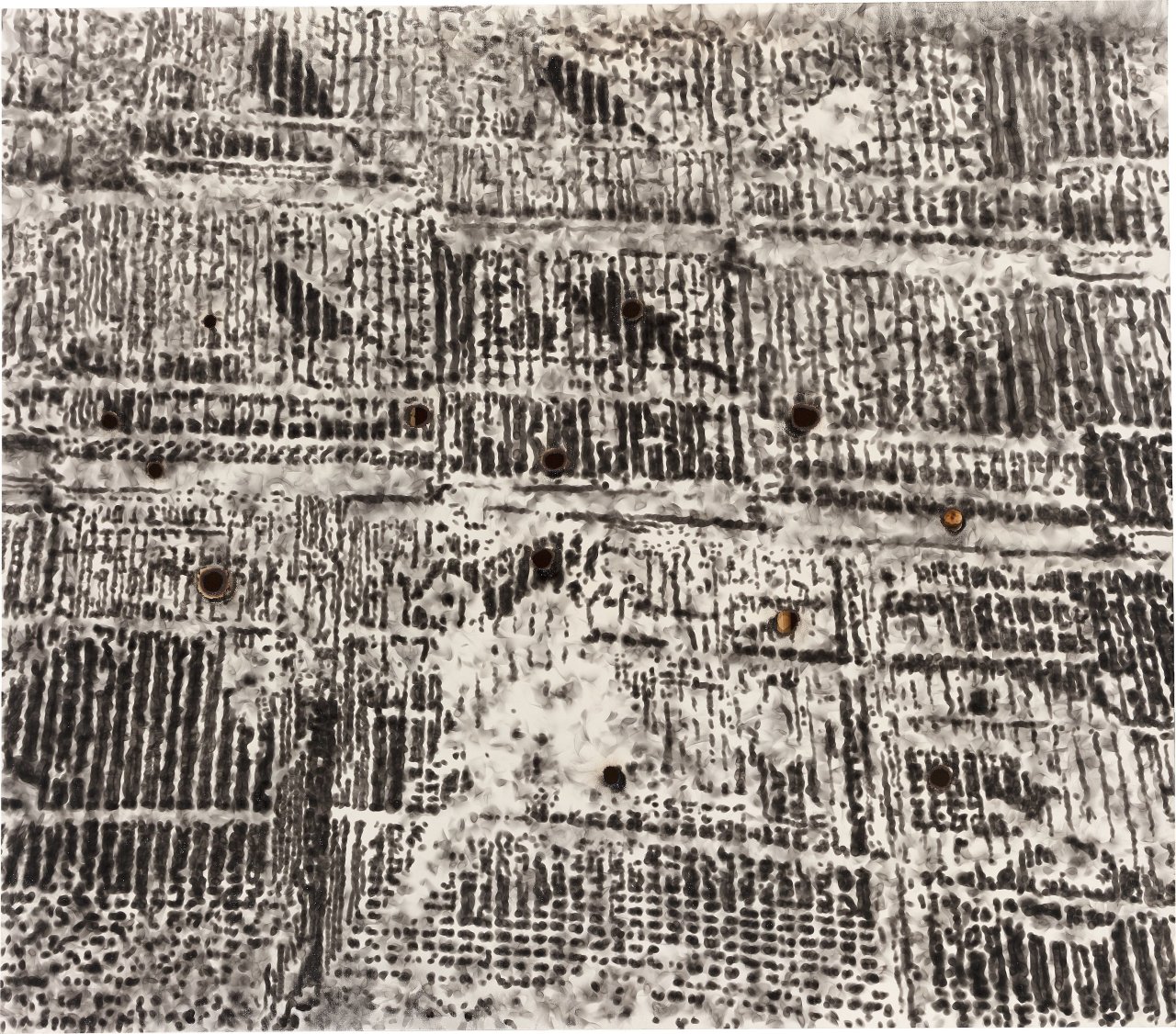 Auf diesem Bild ist das folgende Kunstwerk zu sehen: Jiří Georg Dokoupil. „Pajaros con agujeros“. 1989.