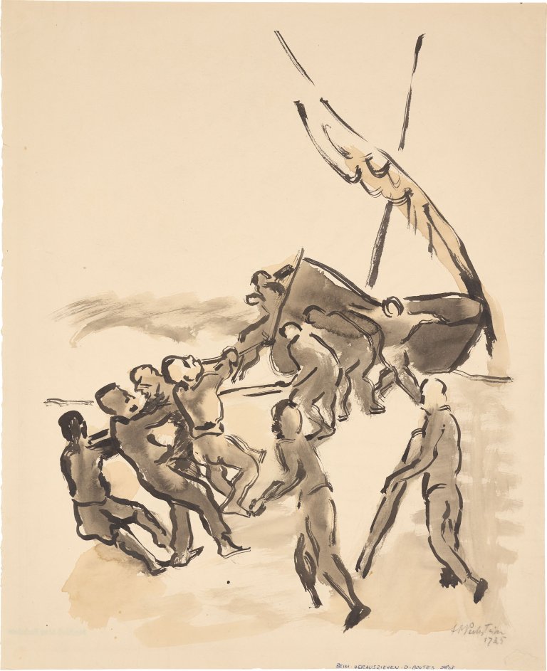 This picture shows the following artwork: Max Pechstein. ”Beim Herausziehen des Bootes”. 1925.