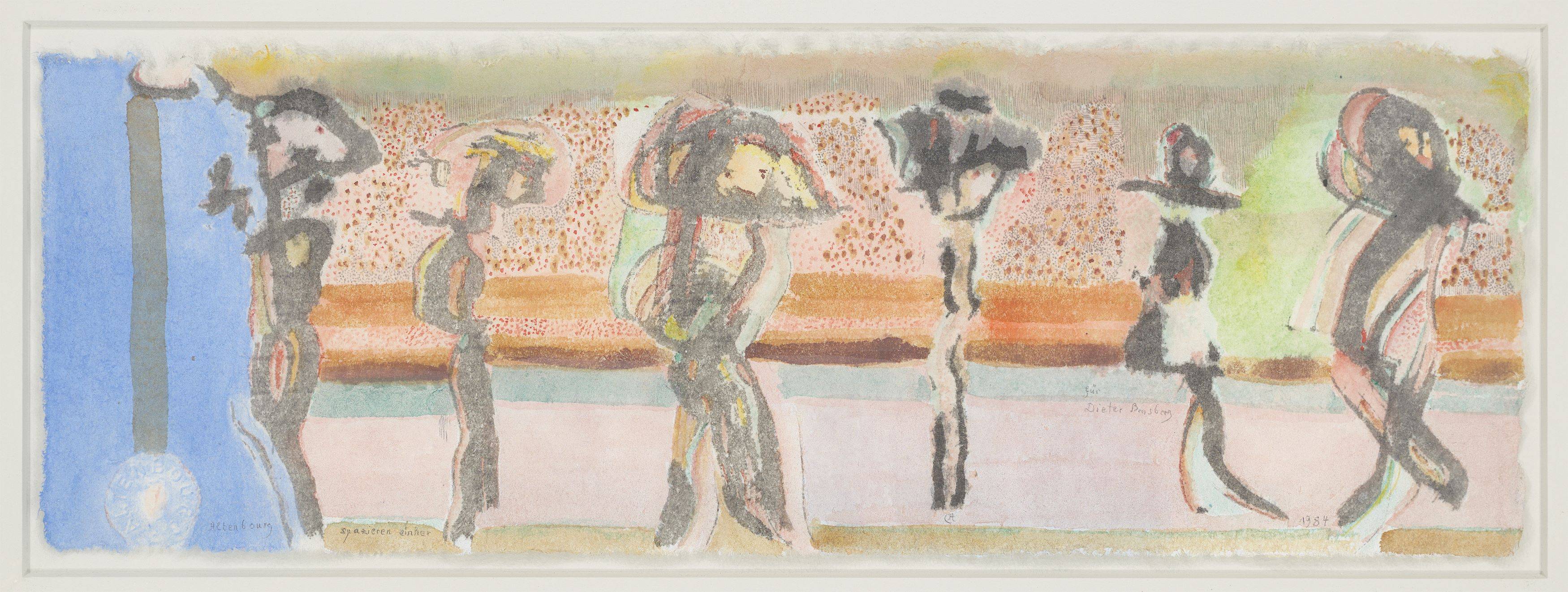 This picture shows the following artwork: Gerhard Altenbourg. ”spazieren einher”. 1984.