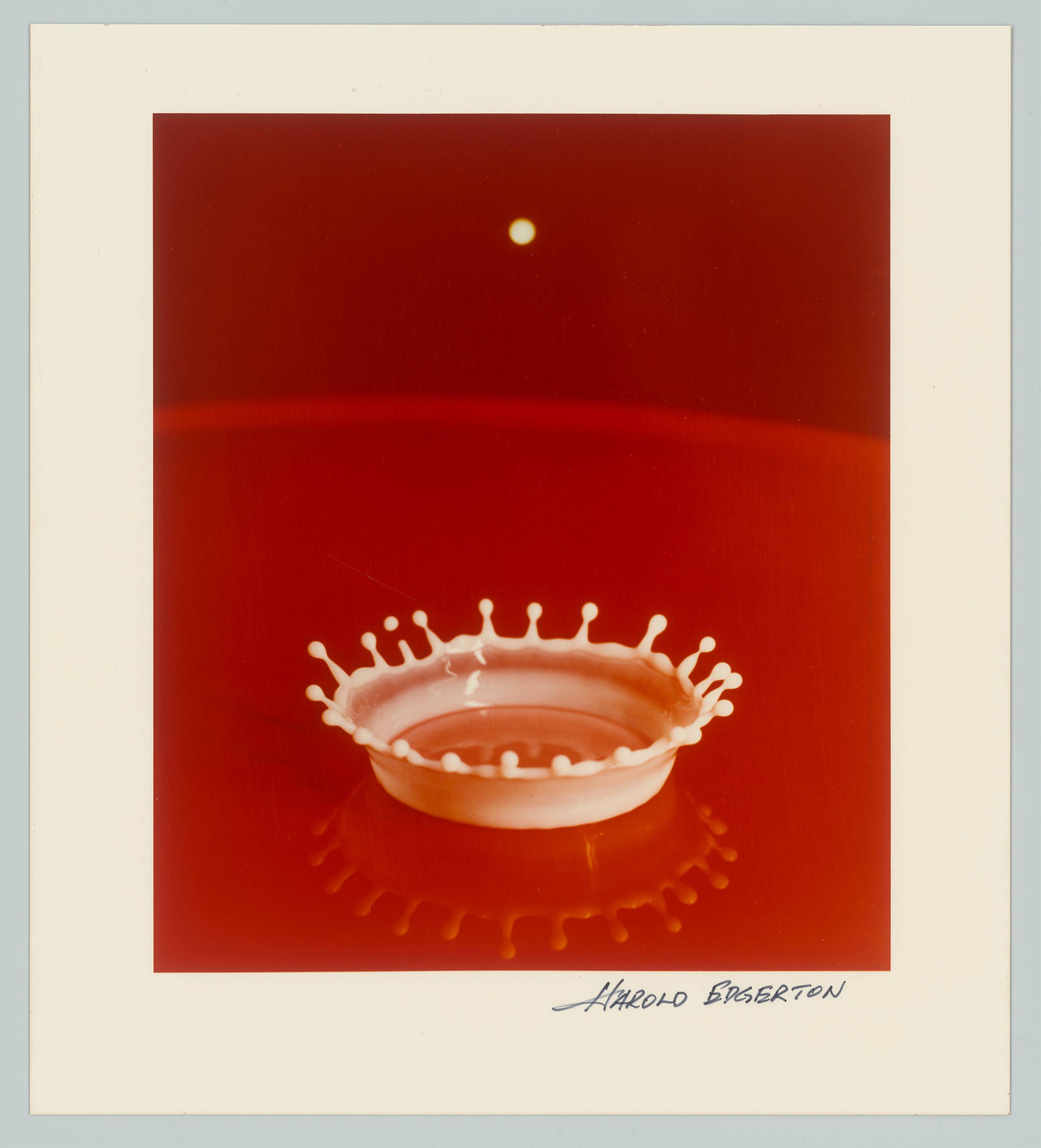 This picture shows the following artwork: Harold E. Edgerton. Milk Drop Coronet. 1957.