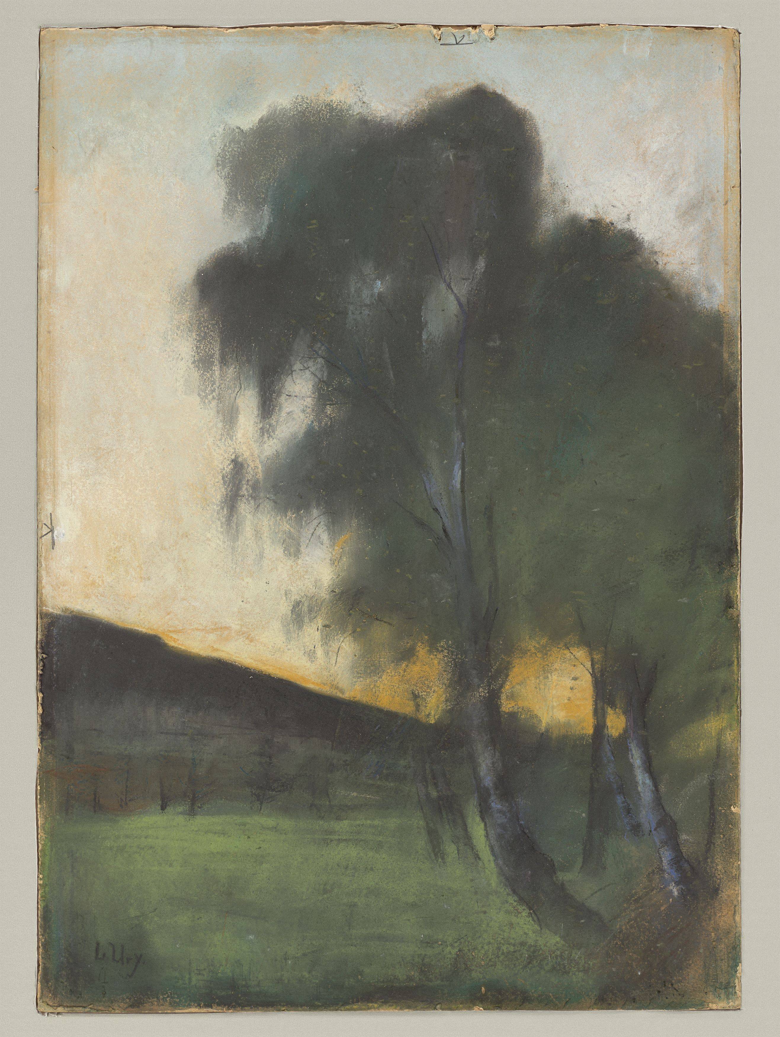 This picture shows the following artwork: Lesser Ury. ”Landschaft mit Weißbirken”. 1890/1900.