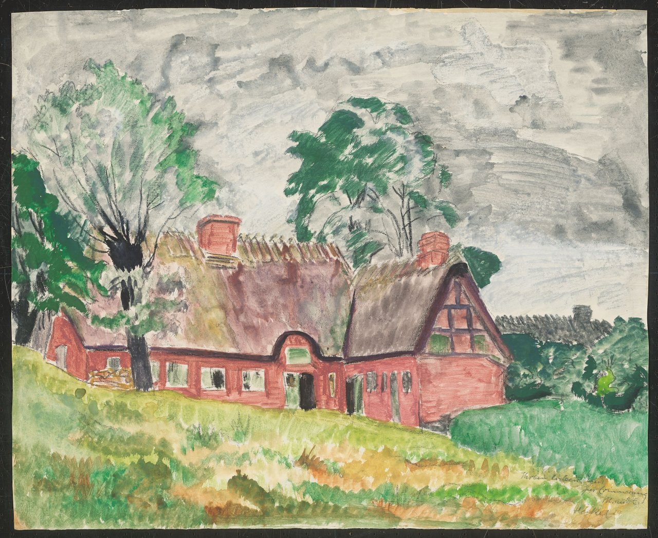 This picture shows the following artwork: Erich Heckel. Landscape with farmhouse. 1929.