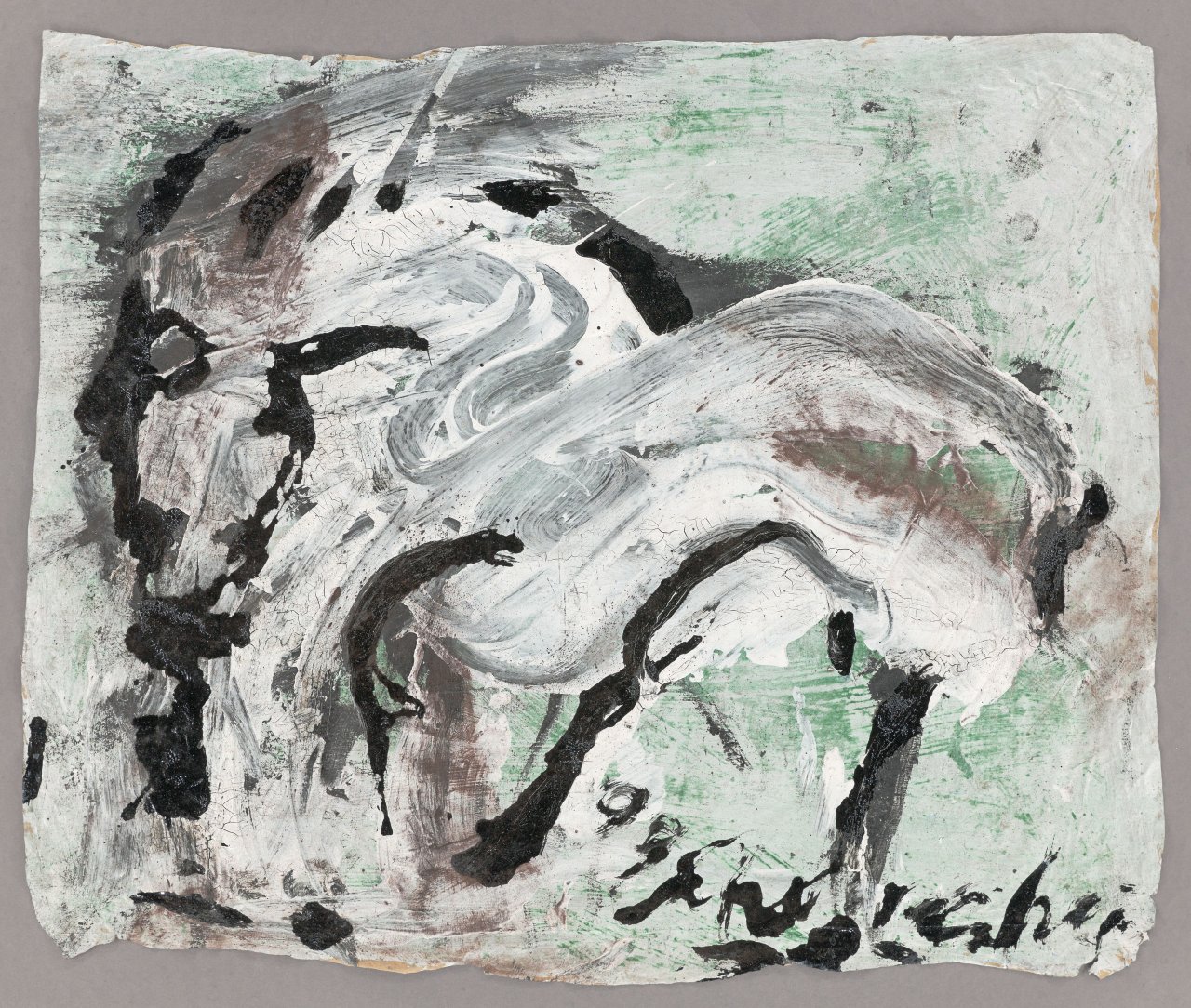 This picture shows the following artwork: Emil Schumacher. ”GB-13/1999”. 1999.