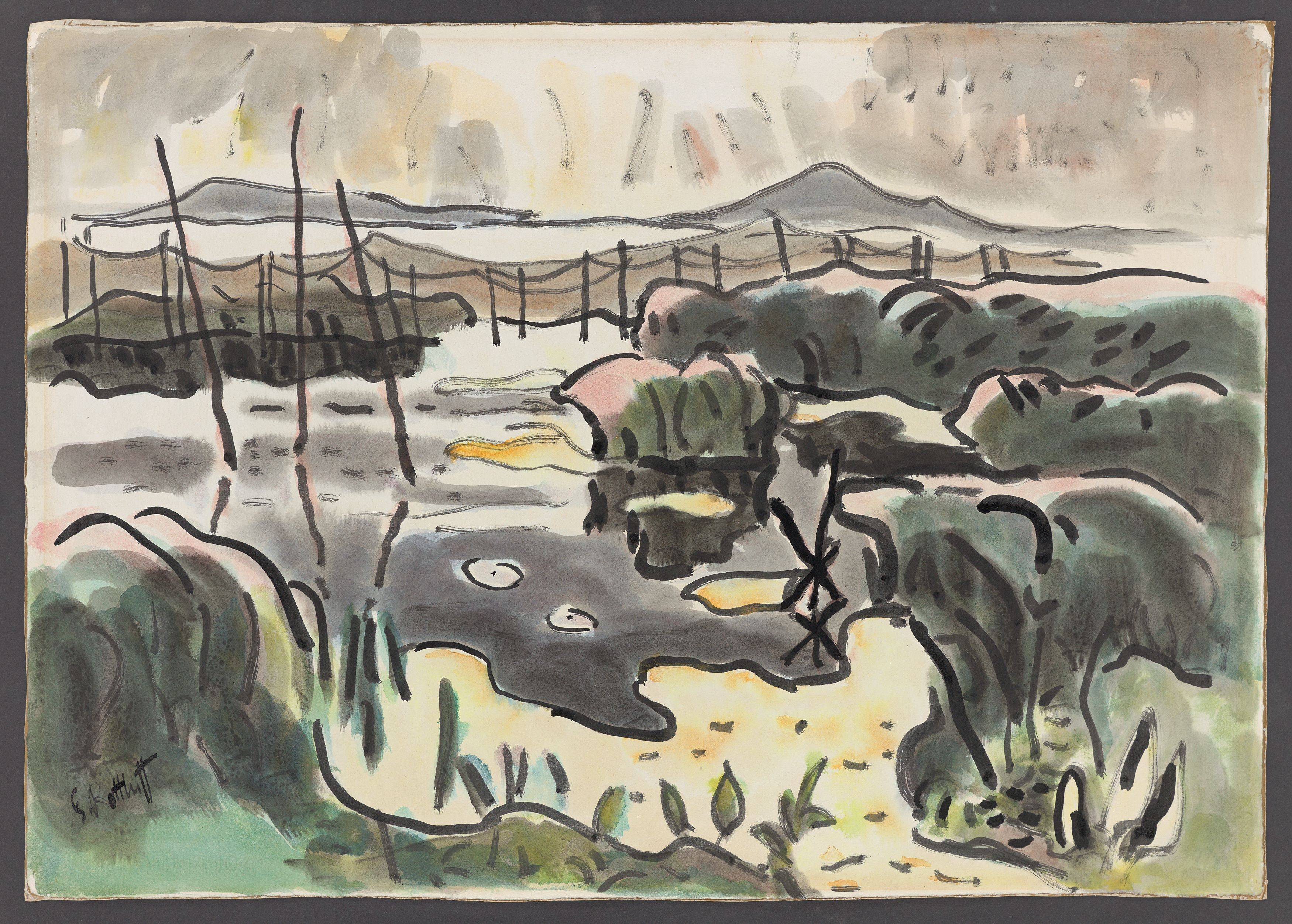 This picture shows the following artwork: Karl Schmidt-Rottluff. At Leba Lake. Circa 1930/35.