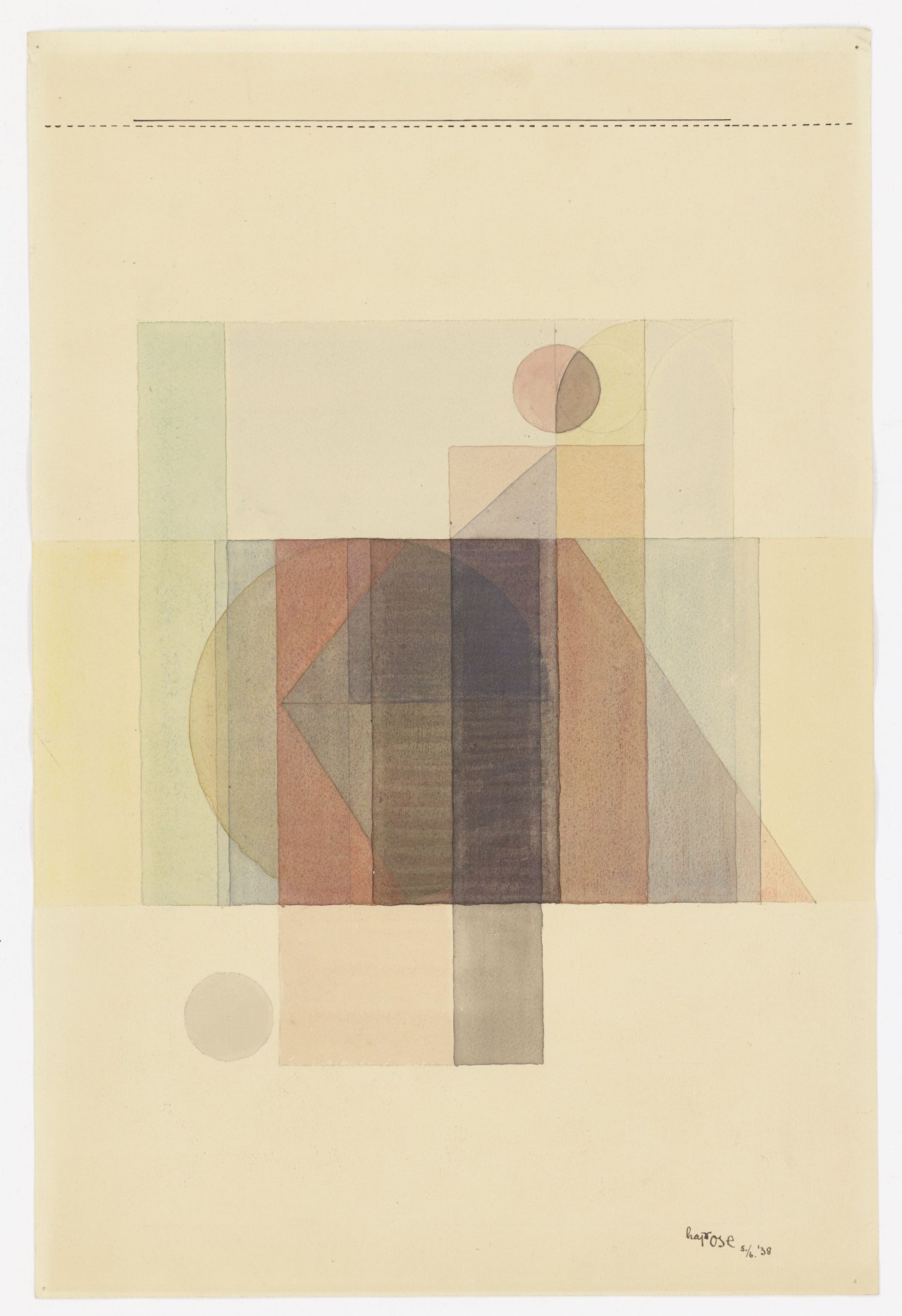 This picture shows the following artwork: Hajo Rose. Colour study. 1938.