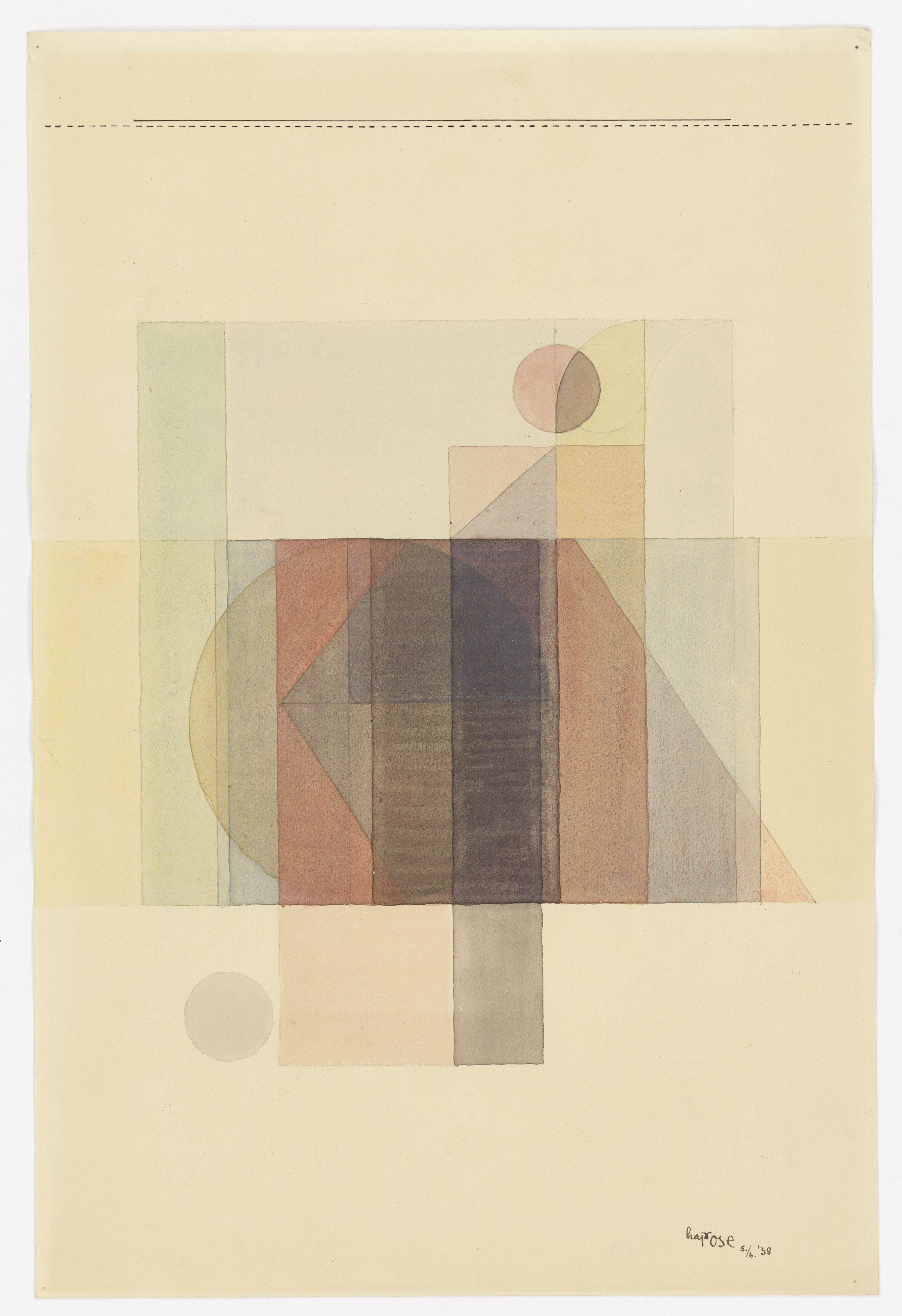 This picture shows the following artwork: Hajo Rose. Colour study. 1938.