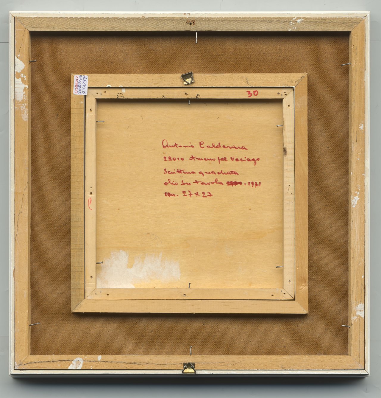 Auf diesem Bild ist das folgende Kunstwerk zu sehen: Antonio Calderara. „Scrittura quadrata“. 1971.