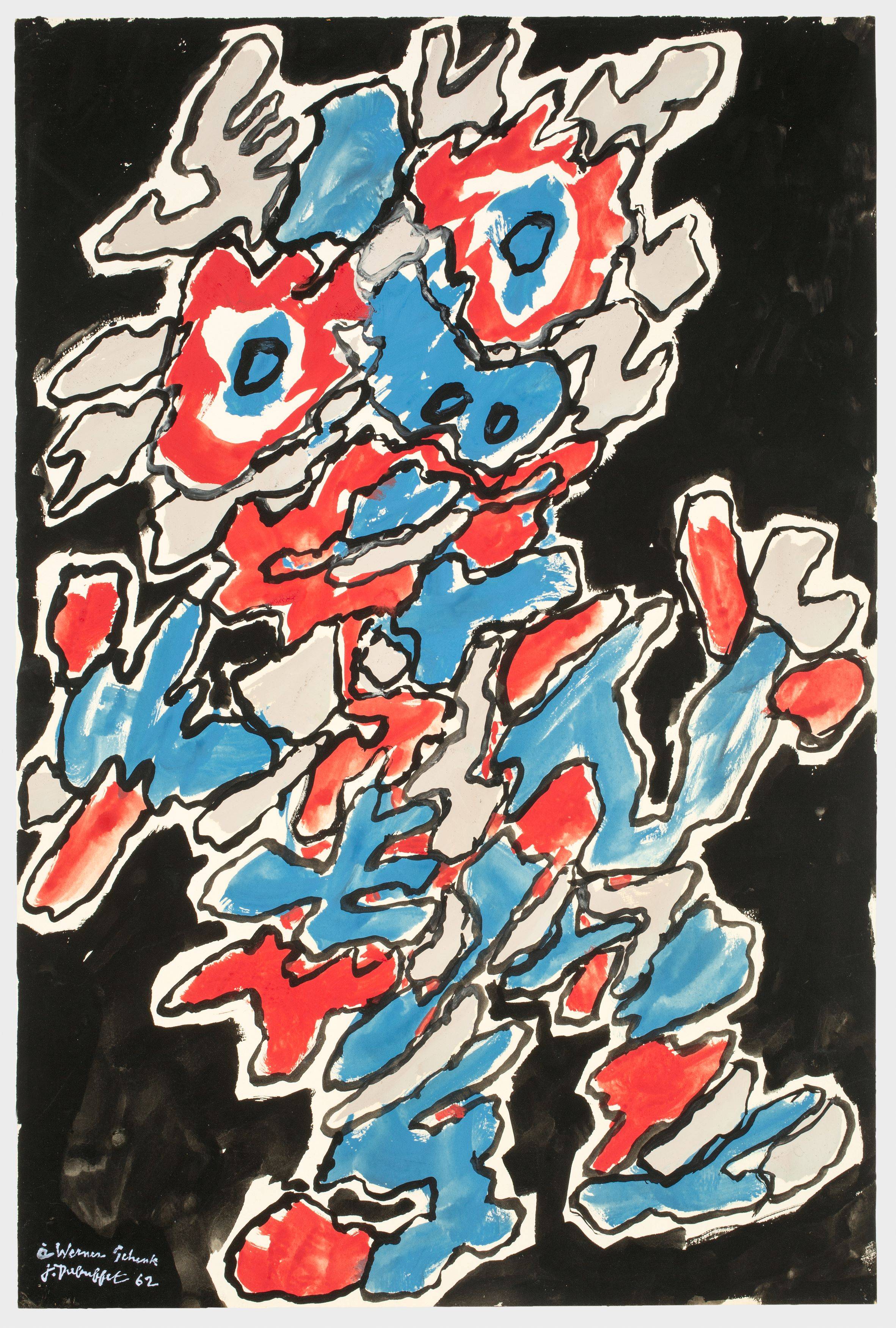 This picture shows the following artwork: Jean Dubuffet. ”Personnage des ‘Légendes‘”. 1962.