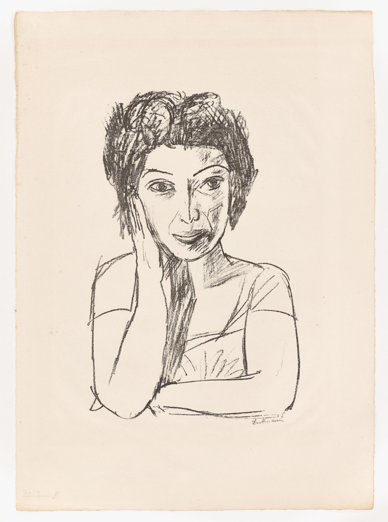 This picture shows the following artwork: Max Beckmann. ”Bildnis einer Rumänin II (Halbfigur)”. 1923.