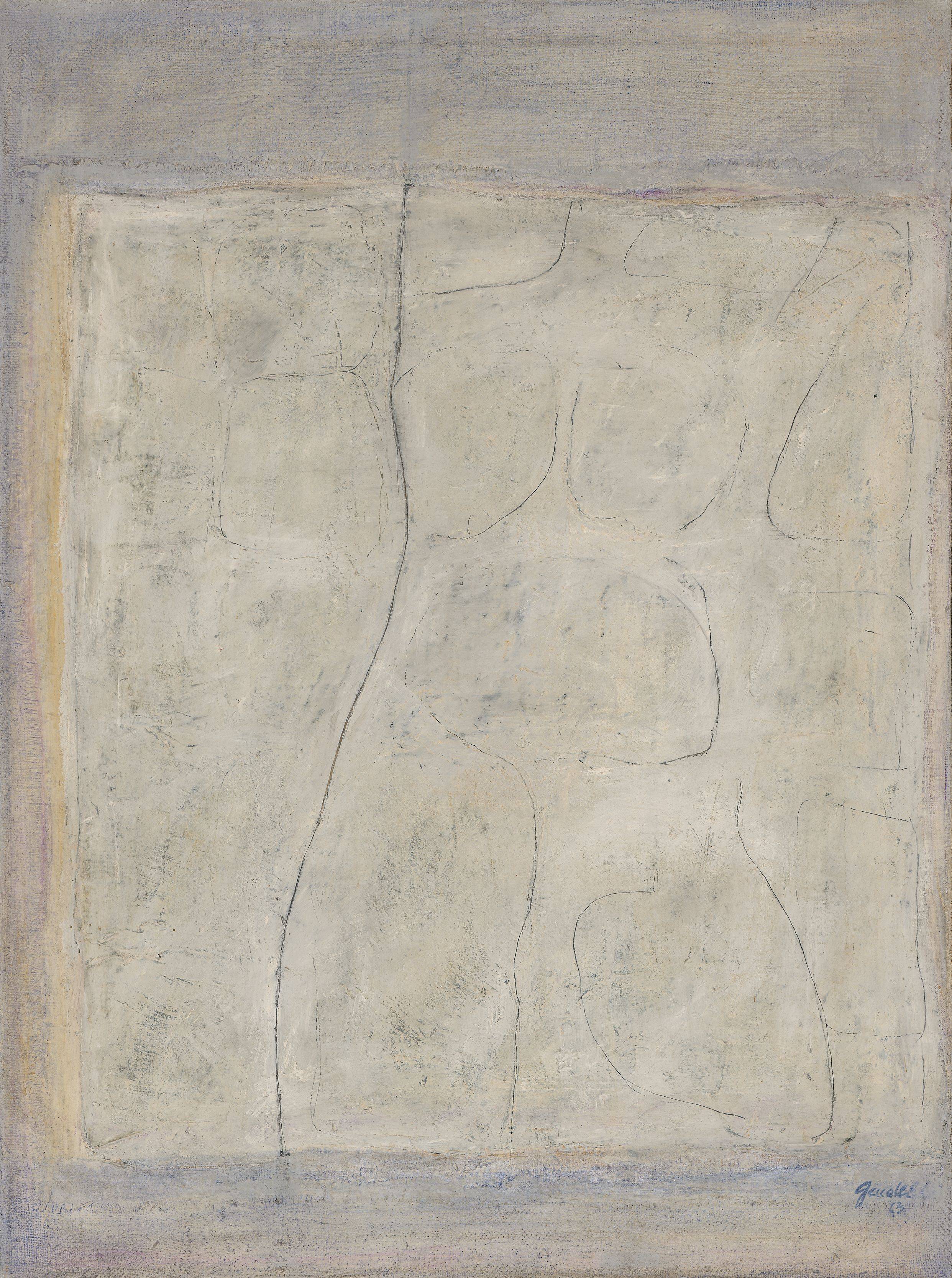 This picture shows the following artwork: Johannes Geccelli. ”Körper auf hellem Plan”. 1963.