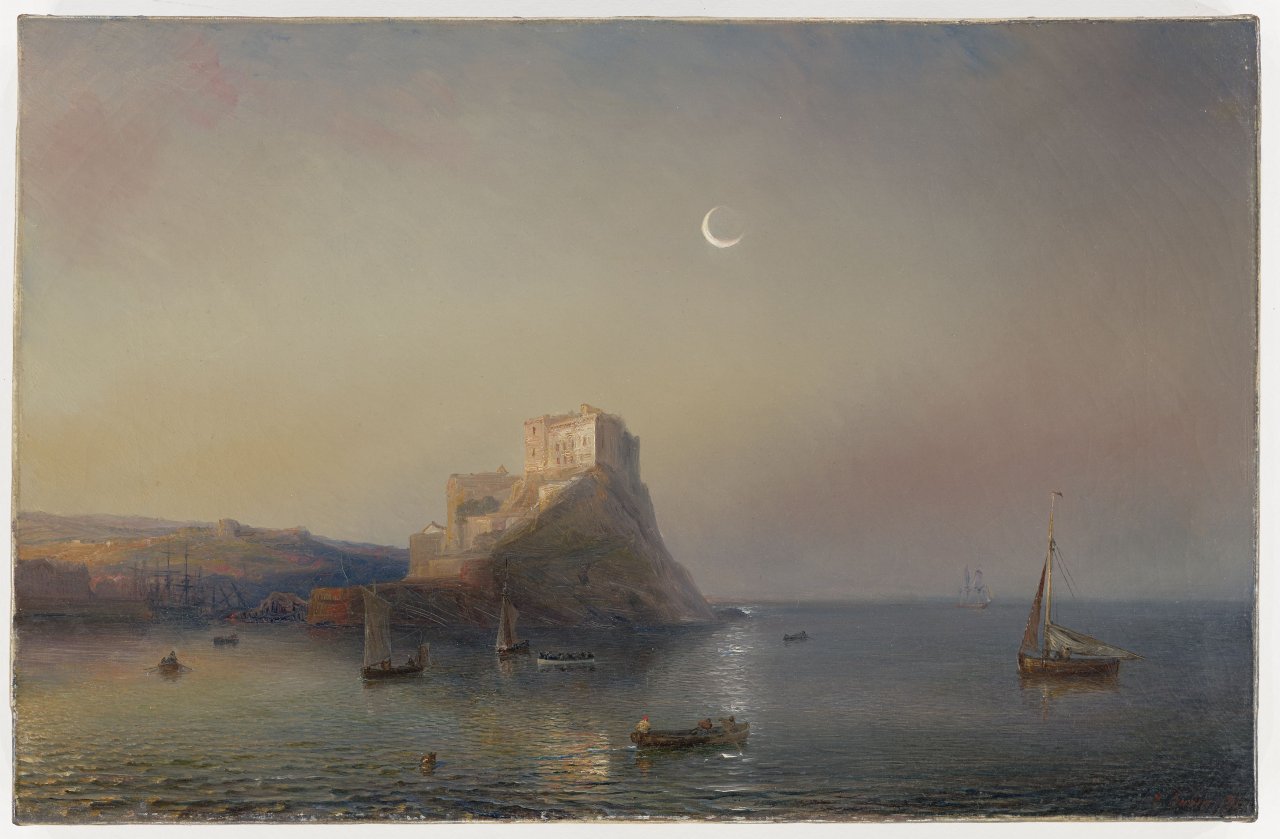 This picture shows the following artwork: Théodore Gudin. Castello Aragonese near Ischia. 1867.