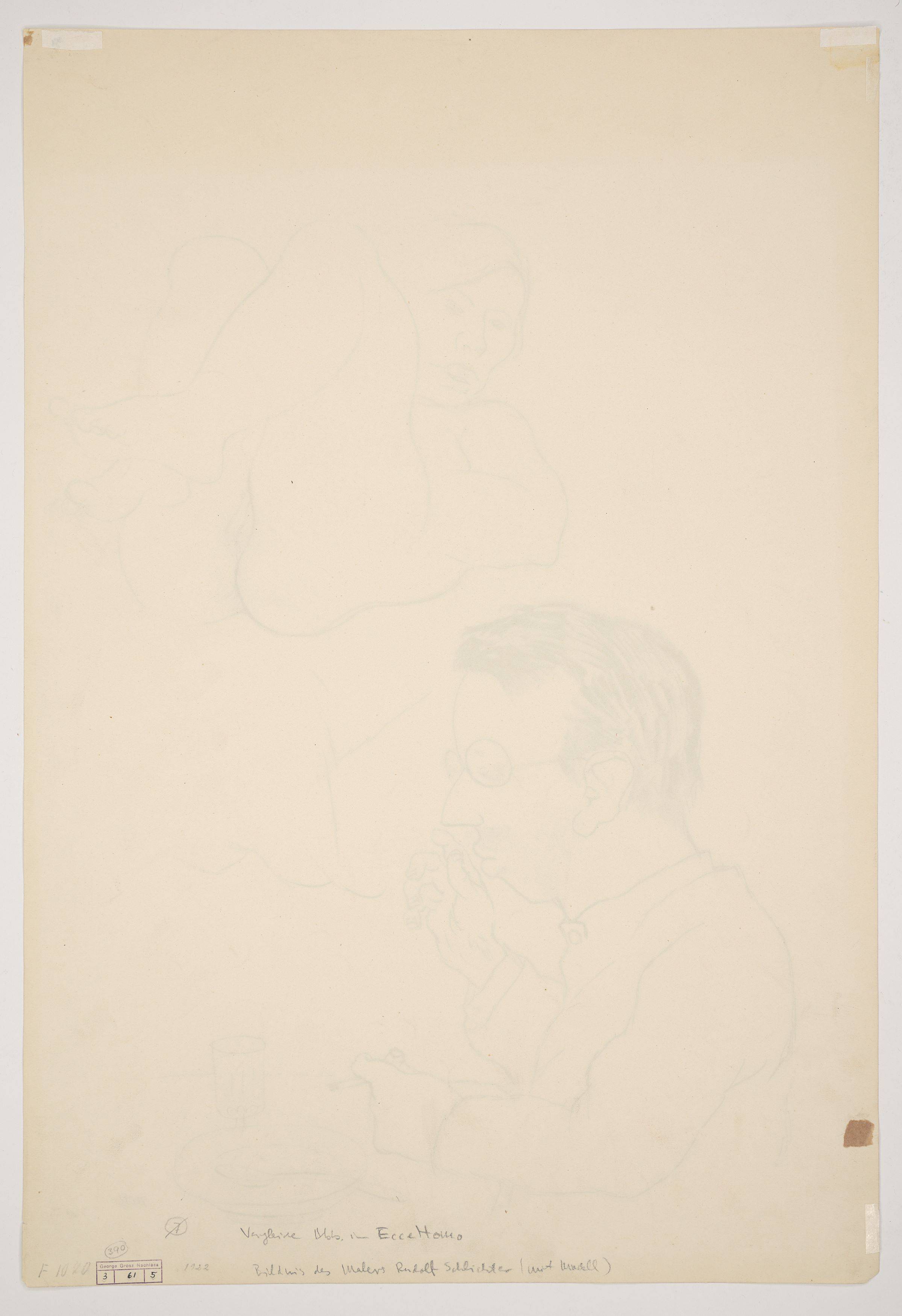 This picture shows the following artwork: George Grosz. ”Träumer” (Porträt Rudolf Schlichter, mit Modell). 1920s.