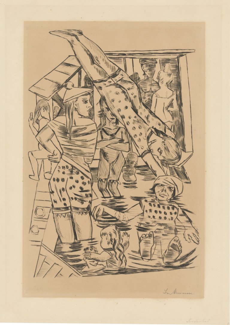 Auf diesem Bild ist das folgende Kunstwerk zu sehen: Max Beckmann. „Frauenbad“. 1922.