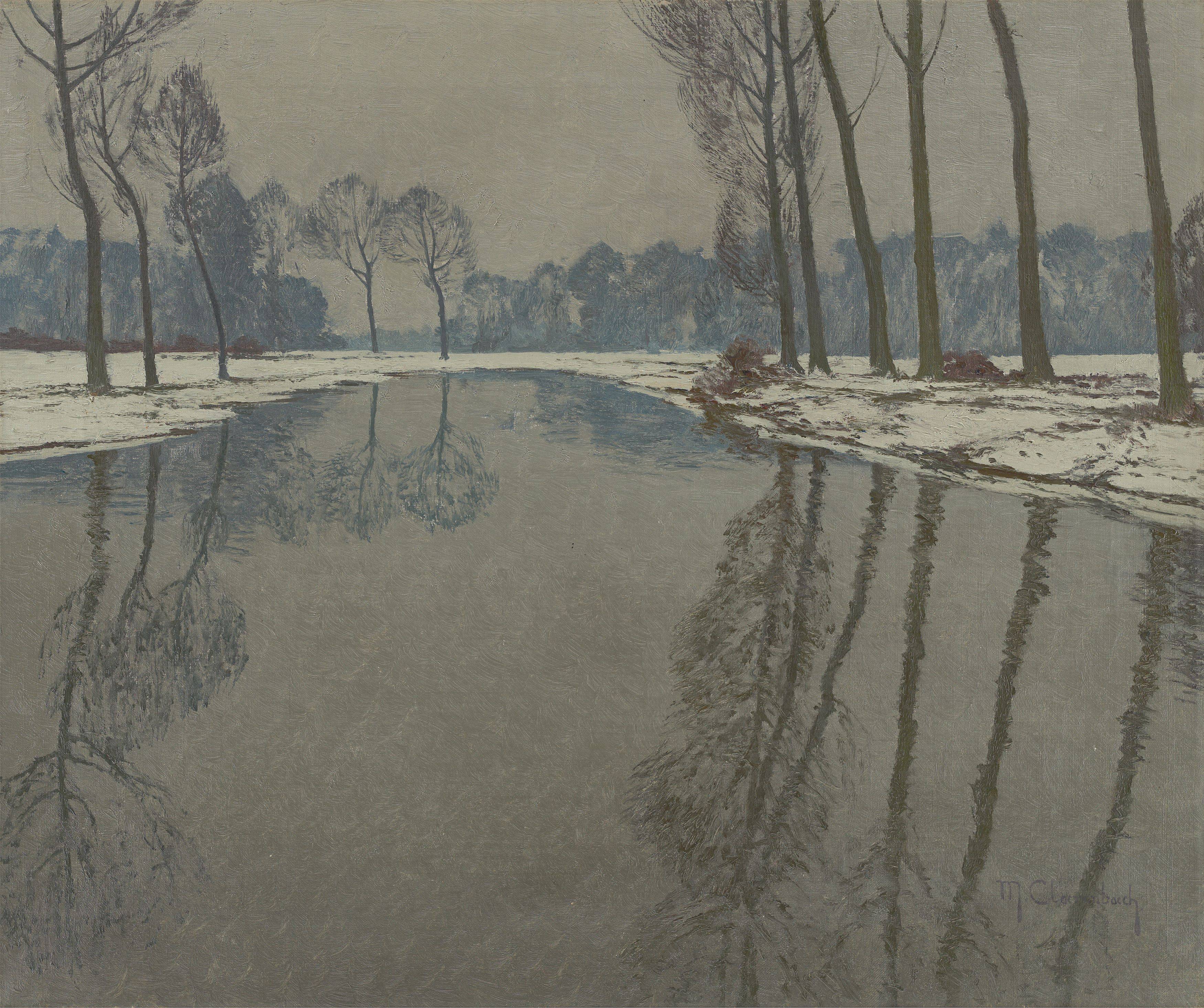 Auf diesem Bild ist das folgende Kunstwerk zu sehen: Max Clarenbach. Winter an der Erft.