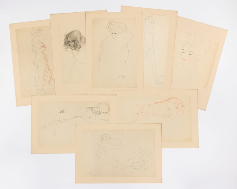 Auf diesem Bild ist das folgende Kunstwerk zu sehen: Gustav Klimt. „25 Handzeichnungen“. 1919.