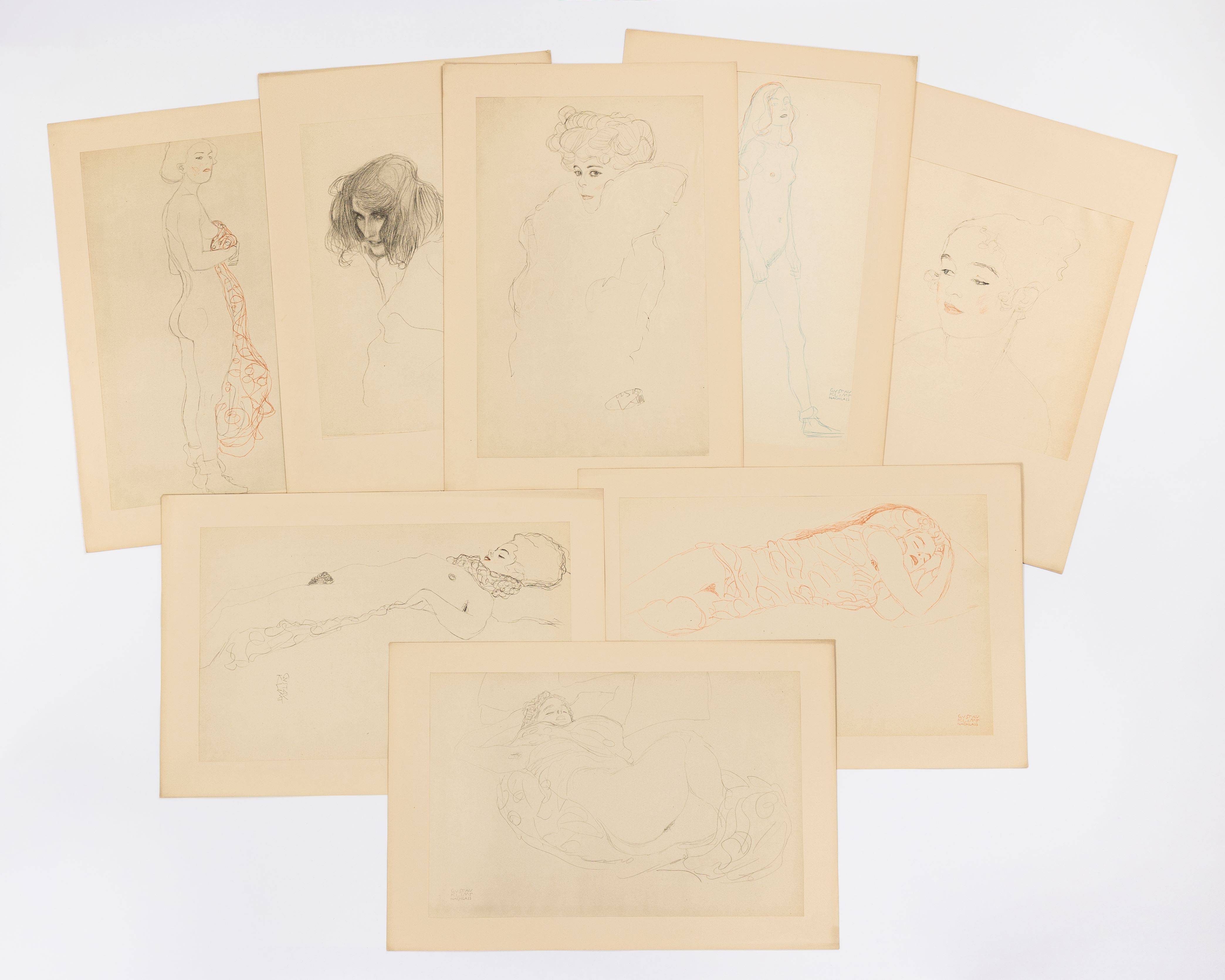 Auf diesem Bild ist das folgende Kunstwerk zu sehen: Gustav Klimt. „25 Handzeichnungen“. 1919.