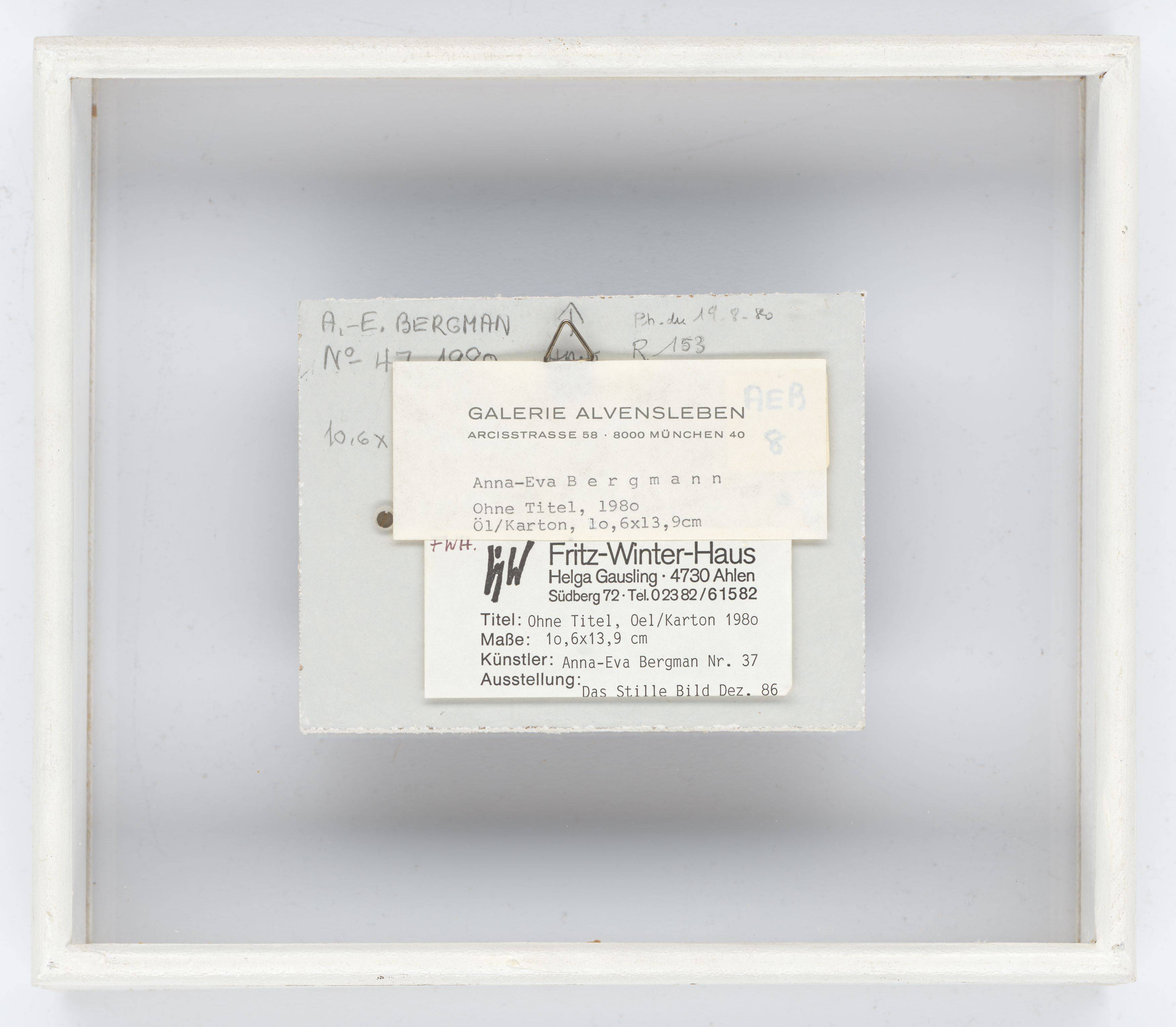Auf diesem Bild ist das folgende Kunstwerk zu sehen: Anna-Eva Bergman. „No 2-1979 Côte argentée“ / „No 31-1980“ / „No 47-1980“. 1979 / 1980 / 1980.