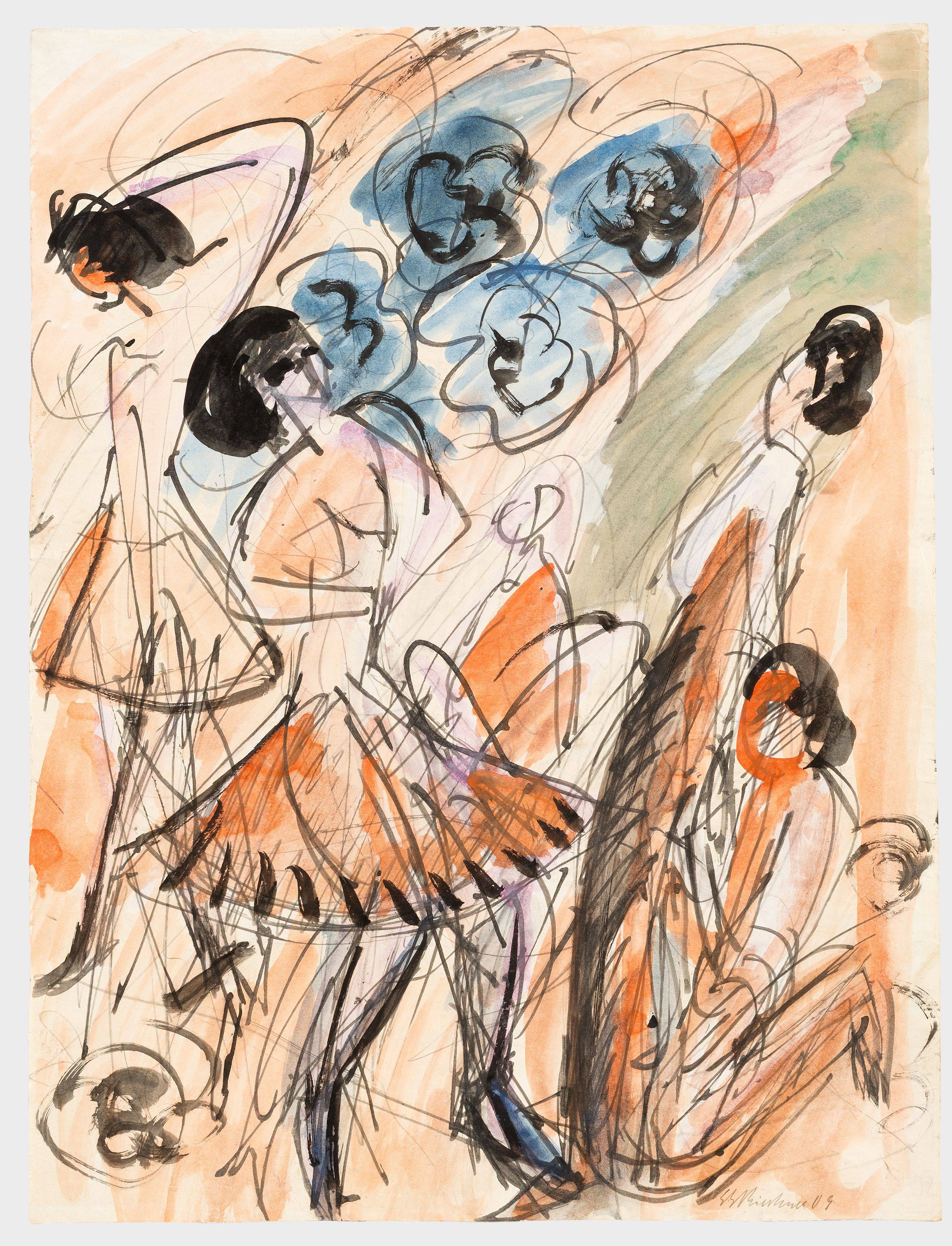 Auf diesem Bild ist das folgende Kunstwerk zu sehen: Ernst Ludwig Kirchner. Tänzerinnen.