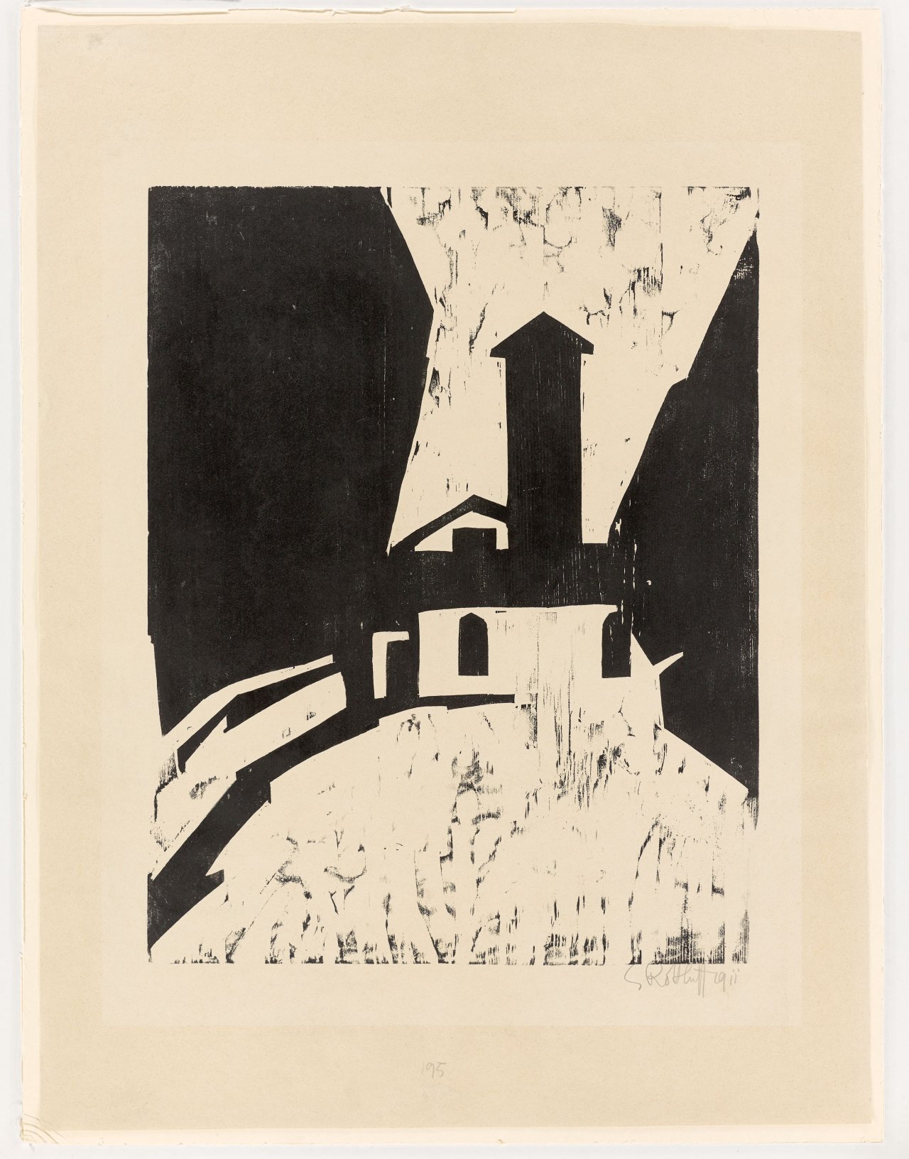 This picture shows the following artwork: Karl Schmidt-Rottluff. ”Villa mit Turm”. 1911/19.
