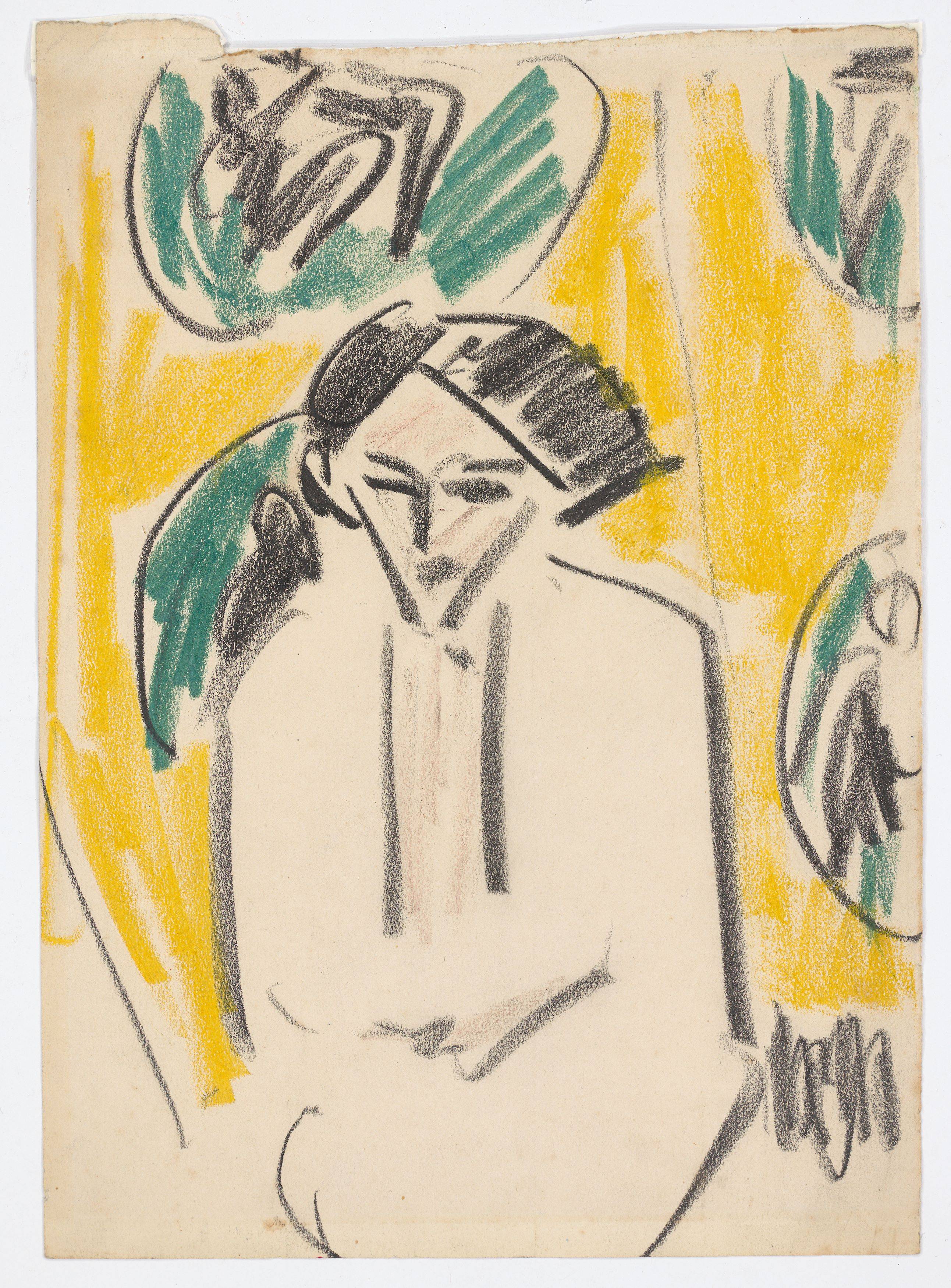 Auf diesem Bild ist das folgende Kunstwerk zu sehen: Ernst Ludwig Kirchner. Sitzende. Um 1910.