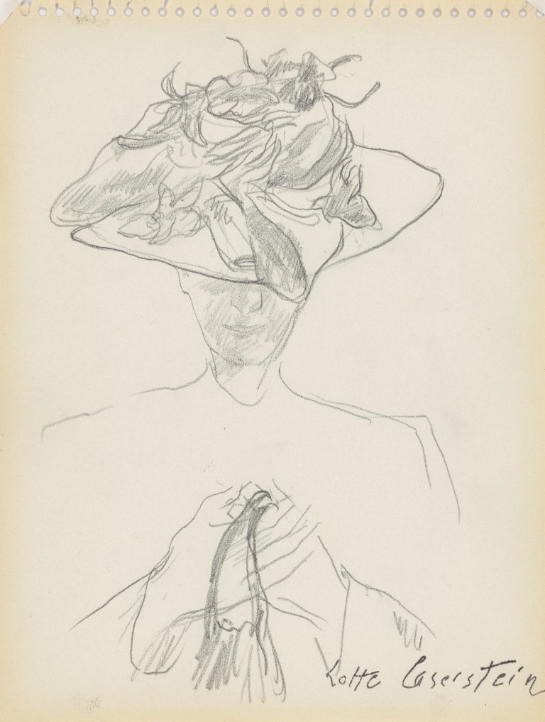 This picture shows the following artwork: Lotte Laserstein. Woman with hat. Presumably 1930/40s.