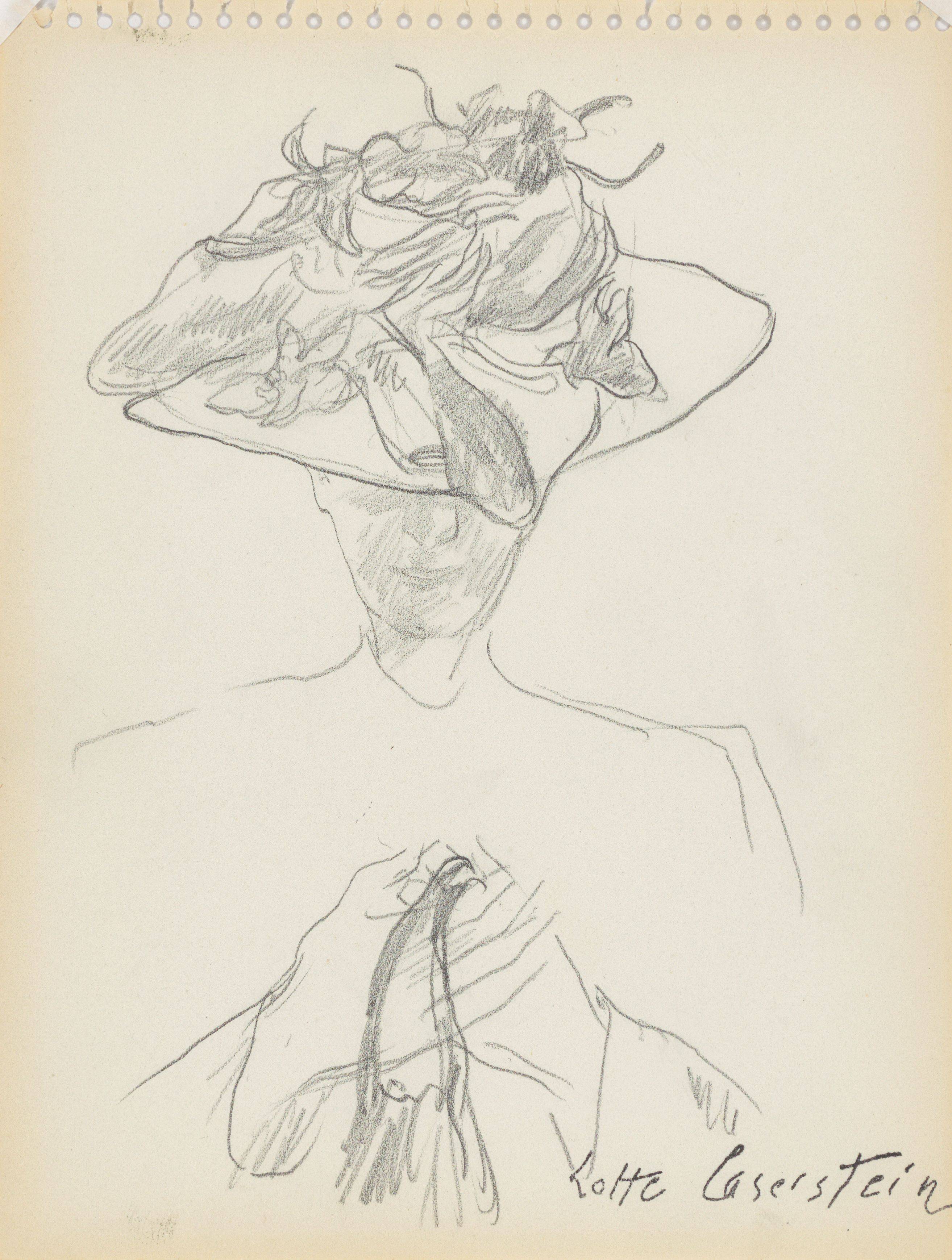 This picture shows the following artwork: Lotte Laserstein. Woman with hat. Presumably 1930/40s.