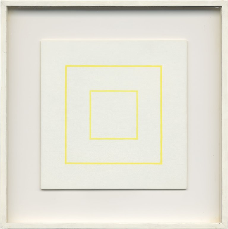 Auf diesem Bild ist das folgende Kunstwerk zu sehen: Antonio Calderara. „Scrittura quadrata“. 1971.