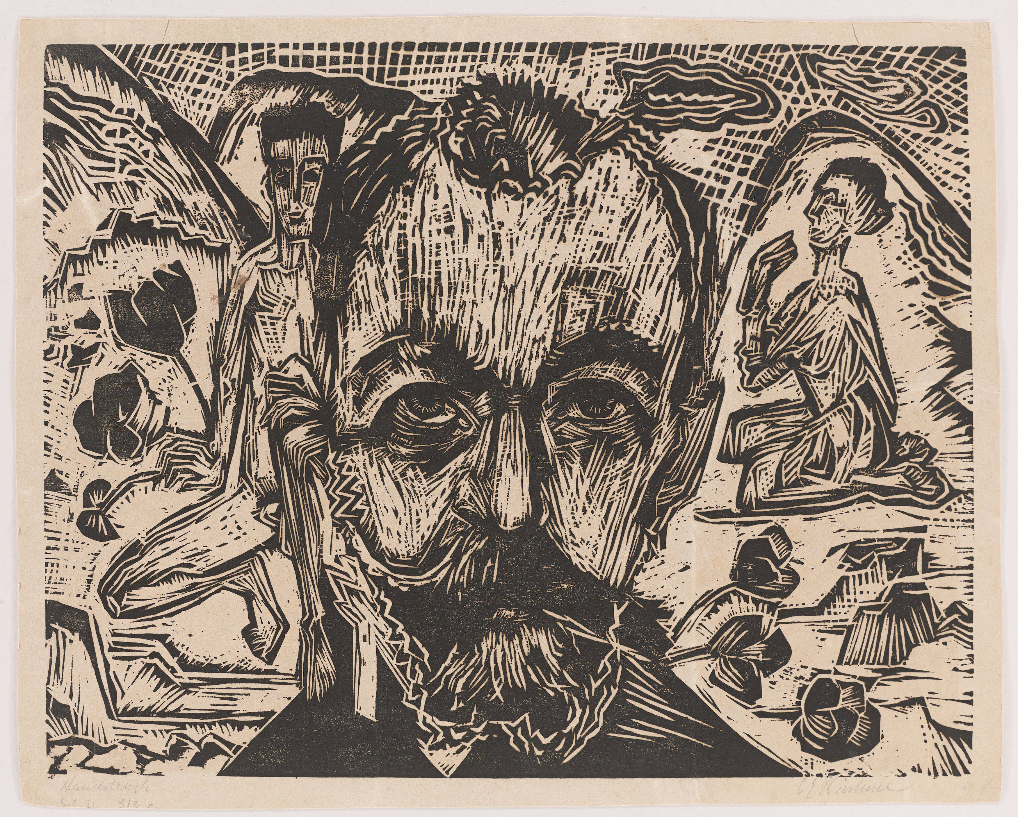 This picture shows the following artwork: Ernst Ludwig Kirchner. ”Hodlerkopf”. 1918.