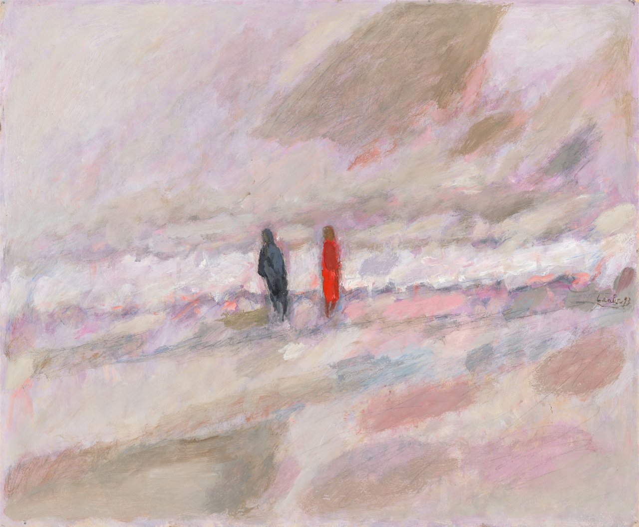 Auf diesem Bild ist das folgende Kunstwerk zu sehen: Hans Laabs. „Das Paar am Meer“. 1993.