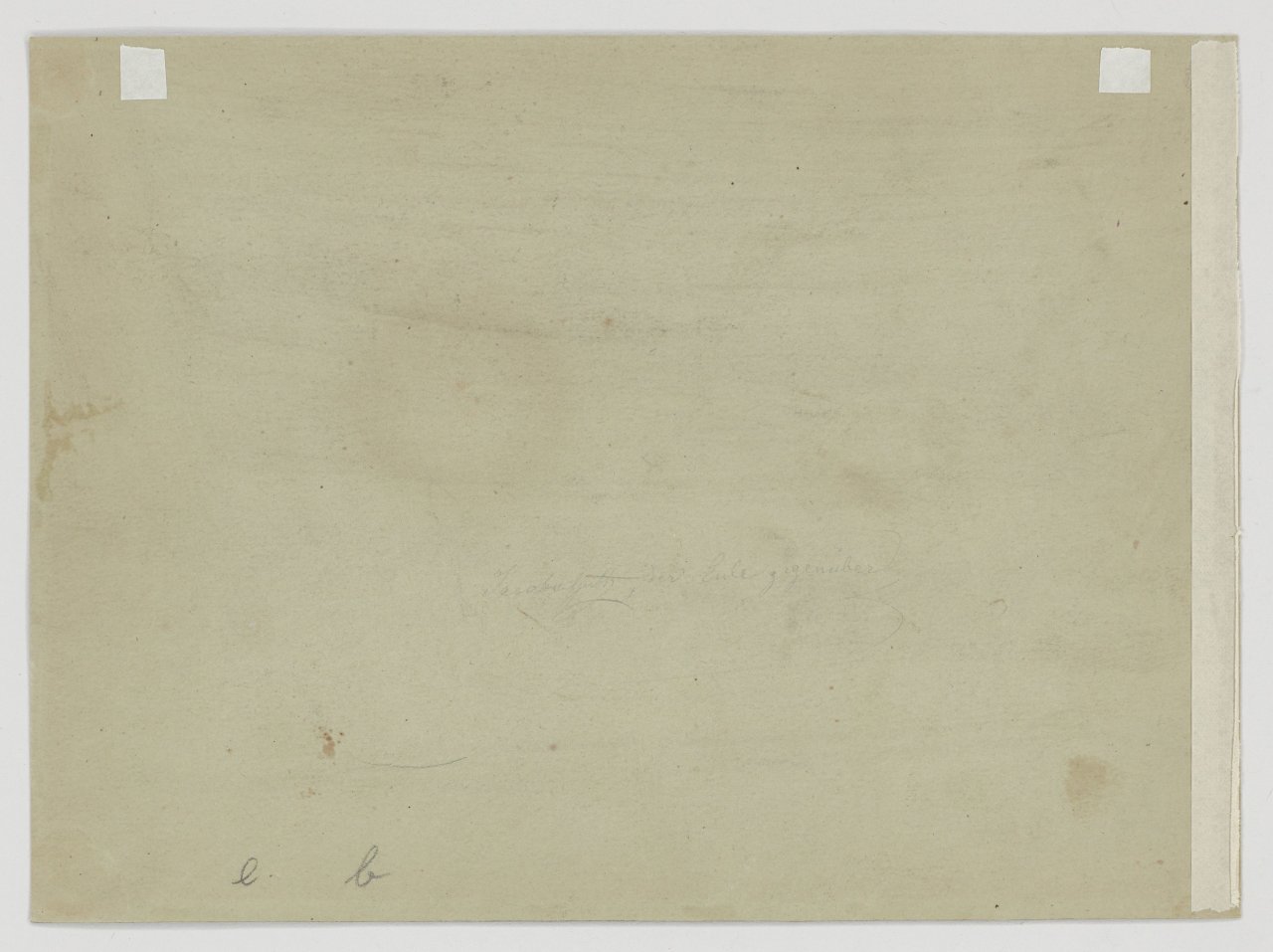 This picture shows the following artwork:  German, circa 1870. Two study drawings: Loschwitzer Grund / Village church. No year / 1871.
