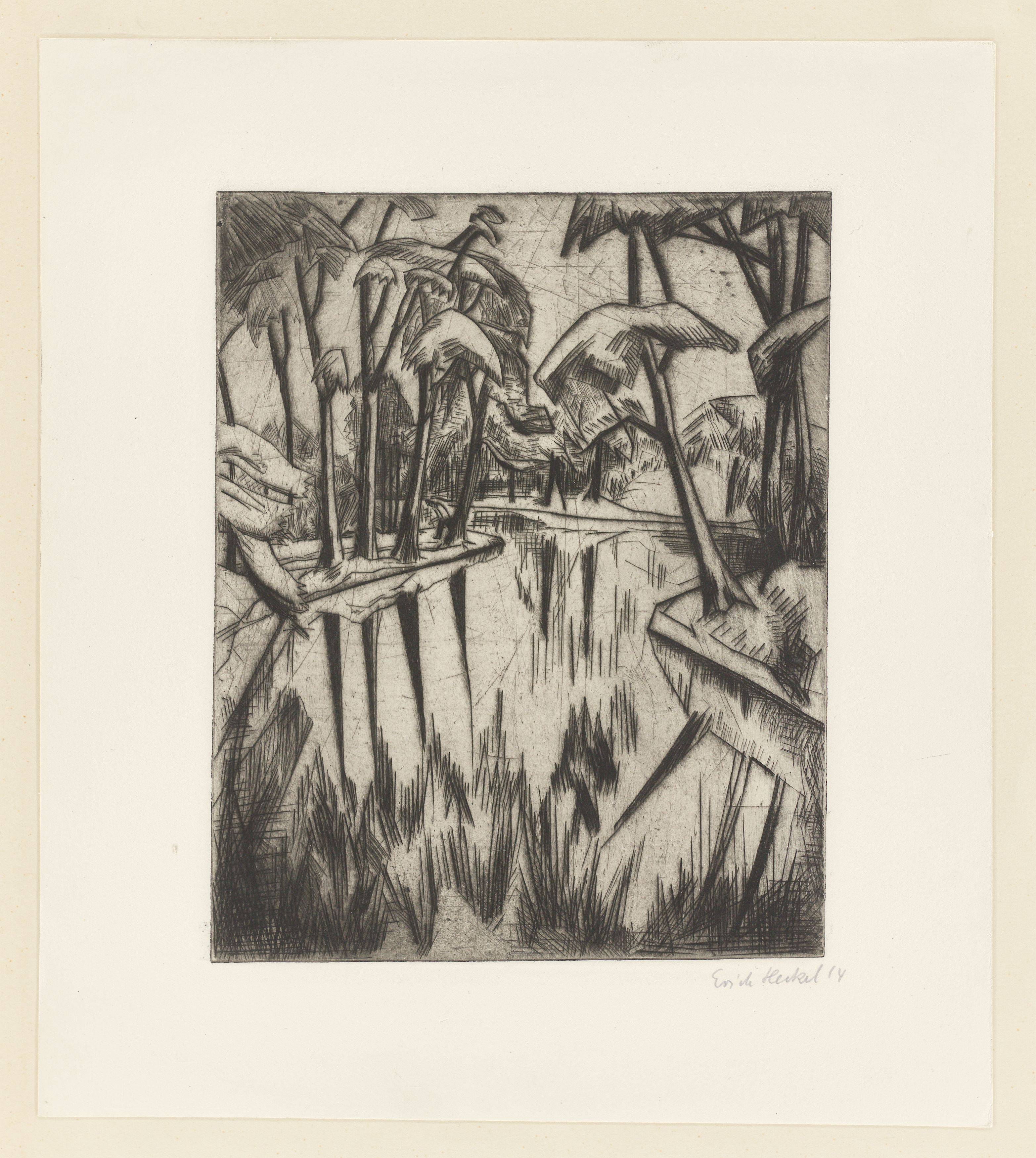 This picture shows the following artwork: Erich Heckel. ”Parksee”. 1914.