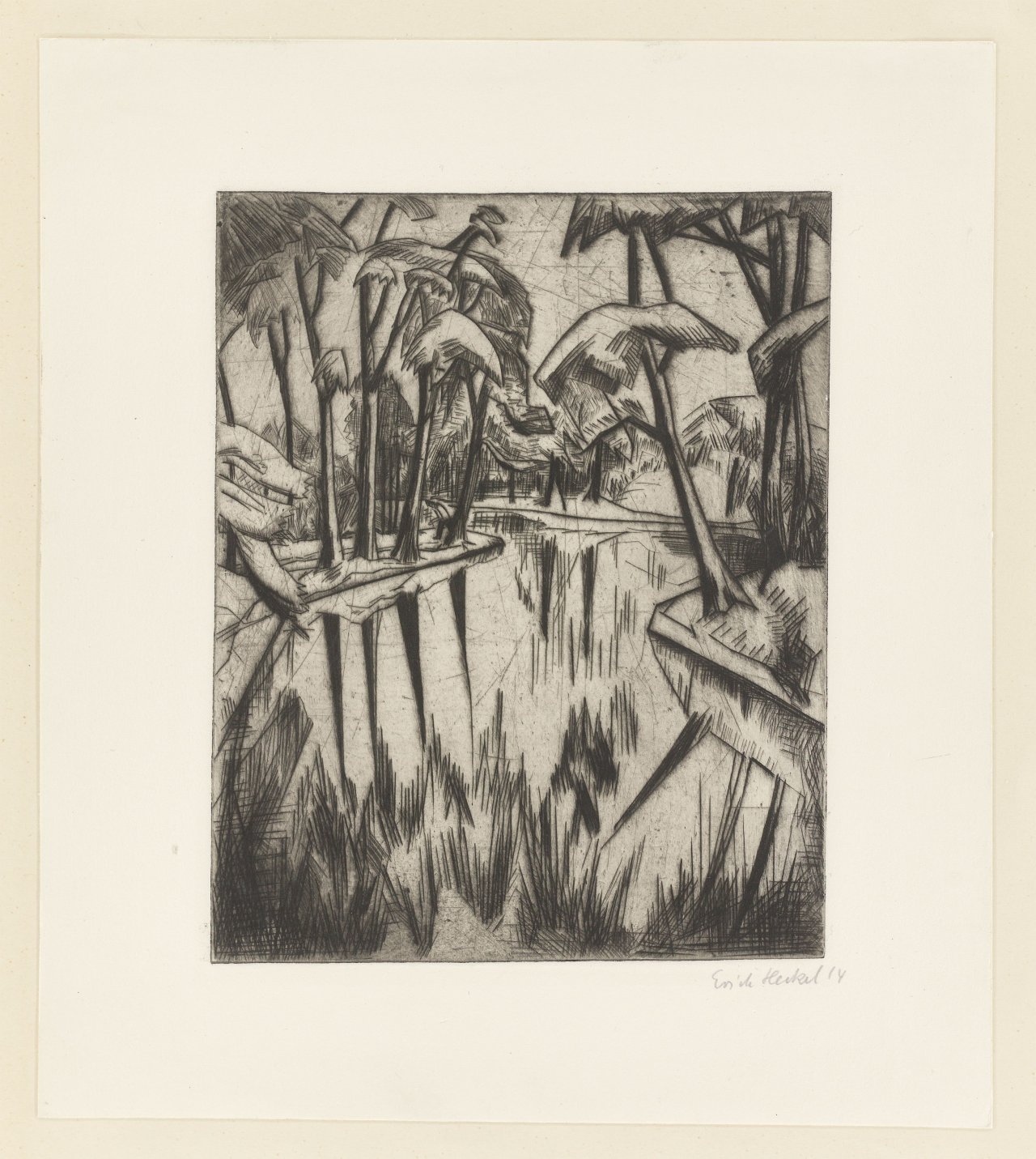 This picture shows the following artwork: Erich Heckel. ”Parksee”. 1914.