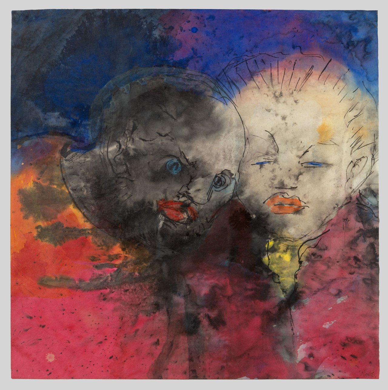 Auf diesem Bild ist das folgende Kunstwerk zu sehen: Emil Nolde. „Schwarz und Weiss“. Vor 1932.