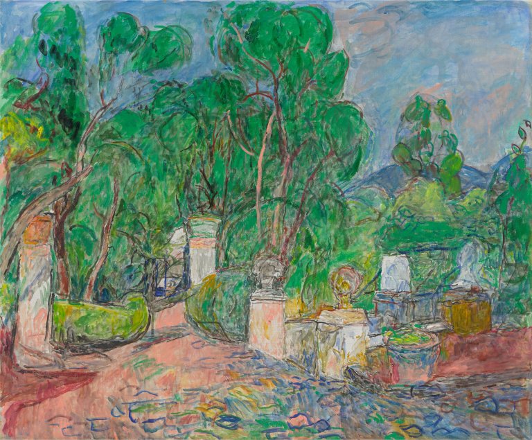 This picture shows the following artwork: Hans Purrmann. ”Parkweg der Villa Le Lagore (Skizze)”. 1965.