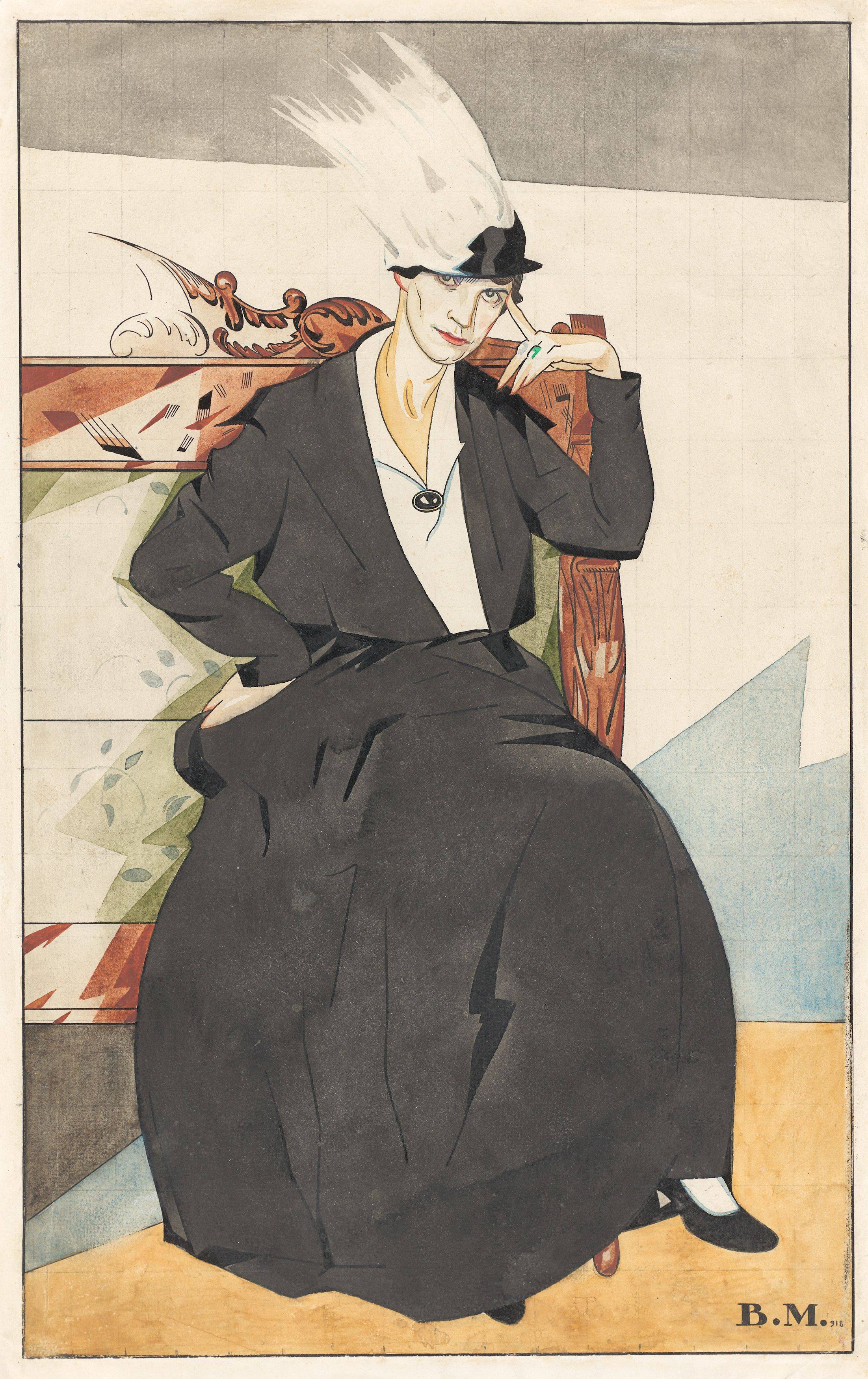 Auf diesem Bild ist das folgende Kunstwerk zu sehen: Wassili Nikolajewitsch Masjutin. „Der Transvestit“. 1918.
