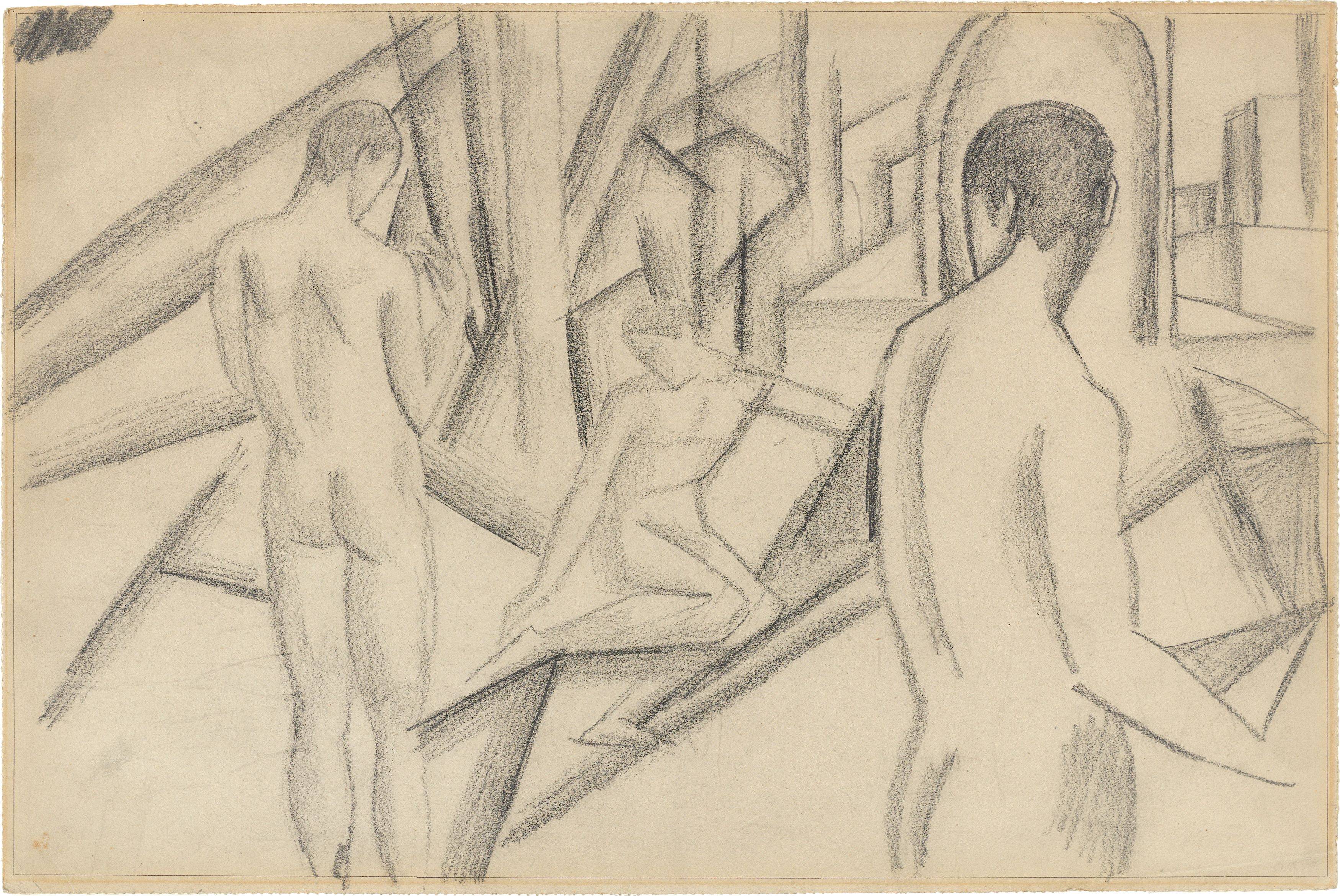 This picture shows the following artwork: August Macke. ”Jünglinge”. 1911.