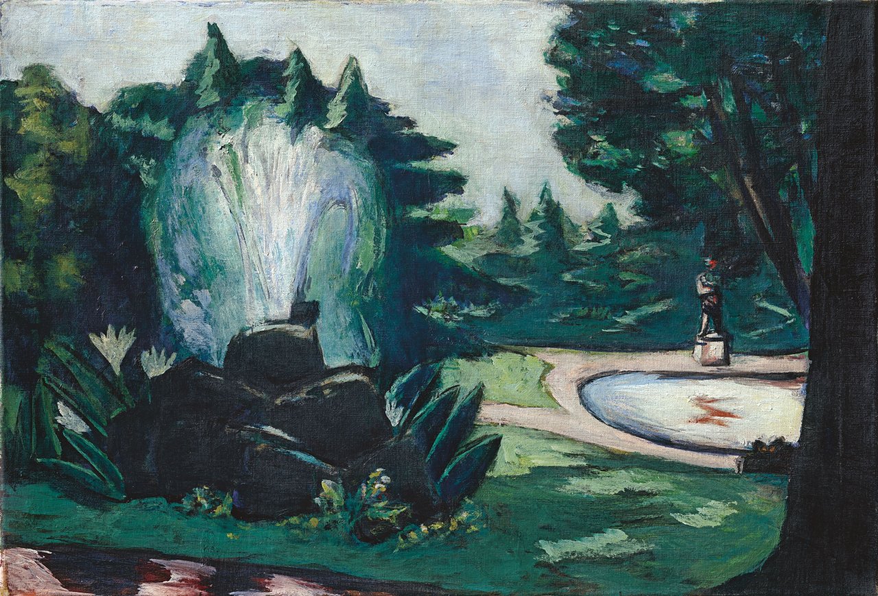 This picture shows the following artwork: Max Beckmann. ”Springbrunnen in Baden-Baden”. 1936.