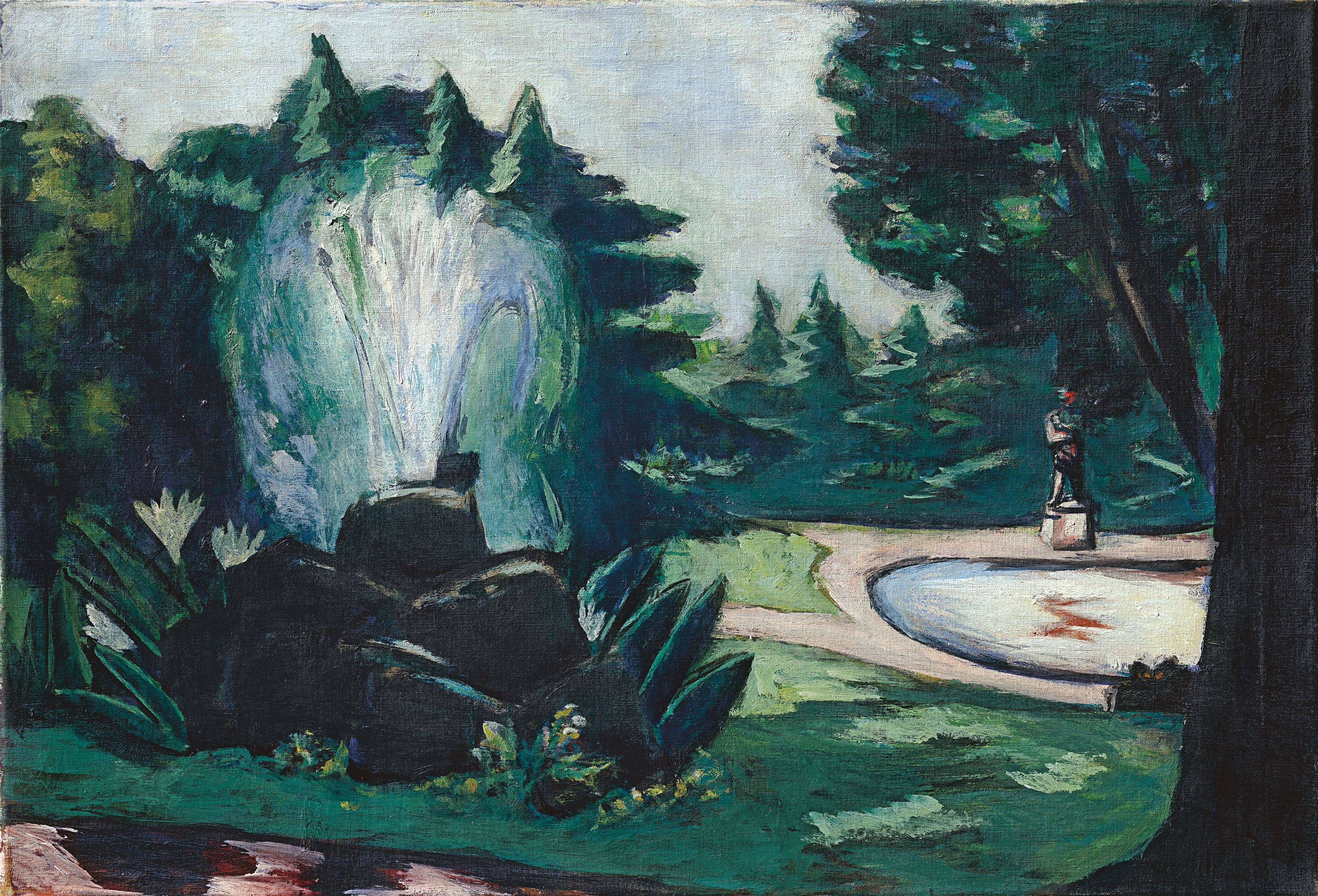 This picture shows the following artwork: Max Beckmann. ”Springbrunnen in Baden-Baden”. 1936.