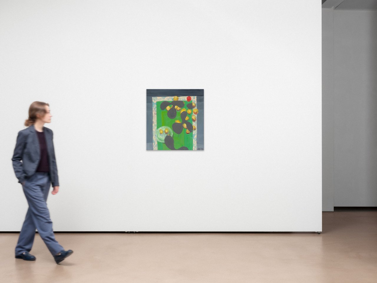 Auf diesem Bild ist das folgende Kunstwerk zu sehen: Anton Henning. „Modernes Stilleben mit modernen Früchten“. 1994.