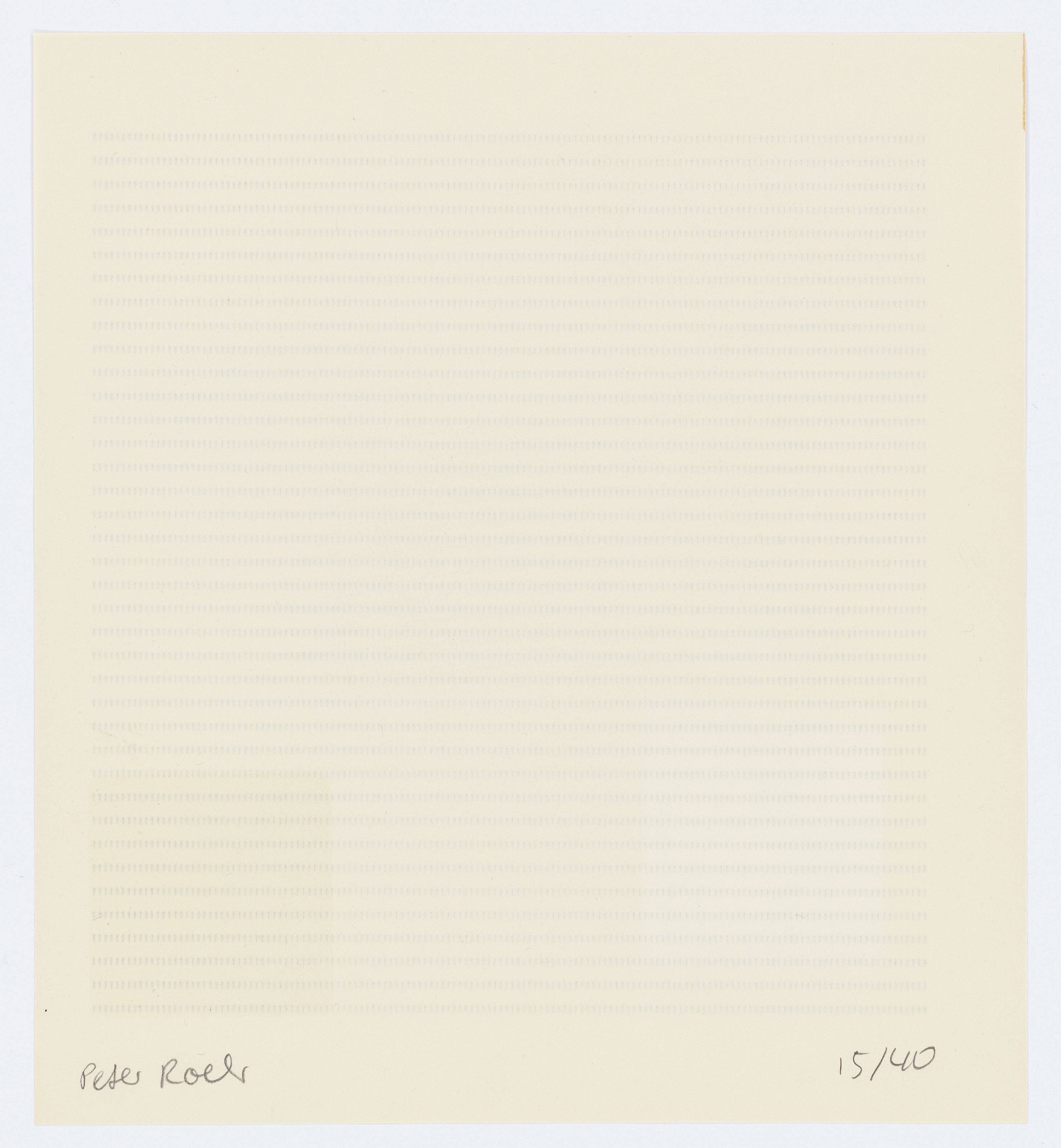 This picture shows the following artwork: Peter Roehr. Untitled (GR-3). 1963.