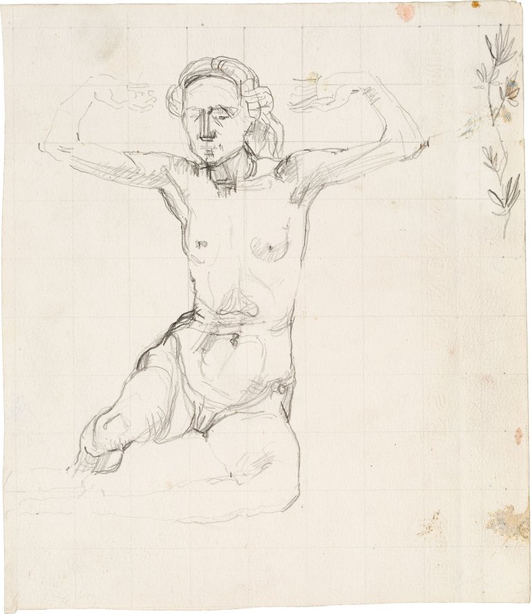 This picture shows the following artwork: Ferdinand Hodler. ”Erwachende (Studie zu ”Der Tag”)”. 1899.