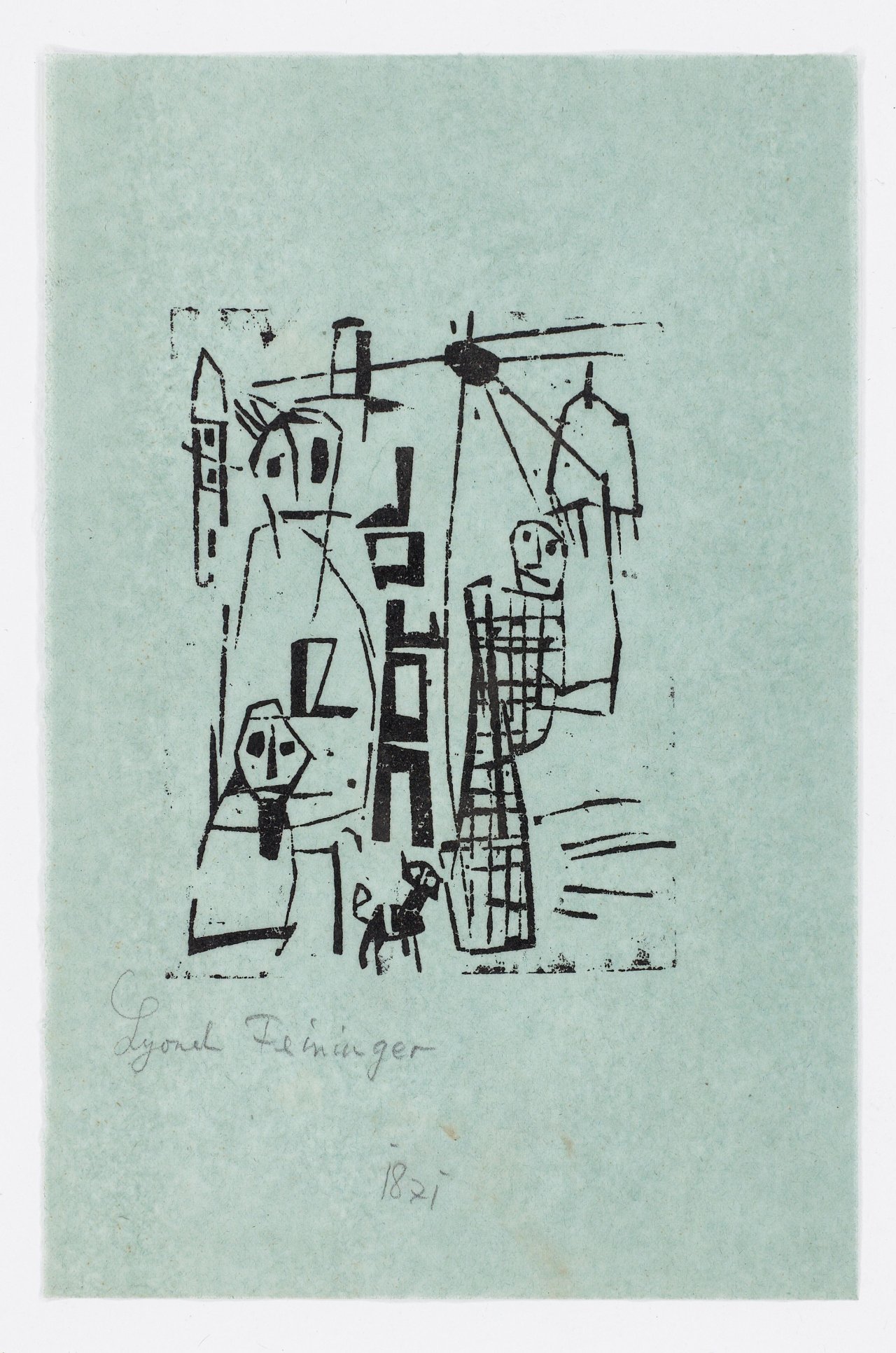 Auf diesem Bild ist das folgende Kunstwerk zu sehen: Lyonel Feininger. „Spaziergang“. 1918.