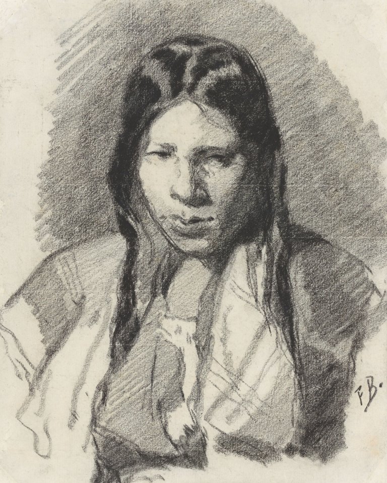 This picture shows the following artwork: François Bonvin. Portrait of a young woman. 1871.