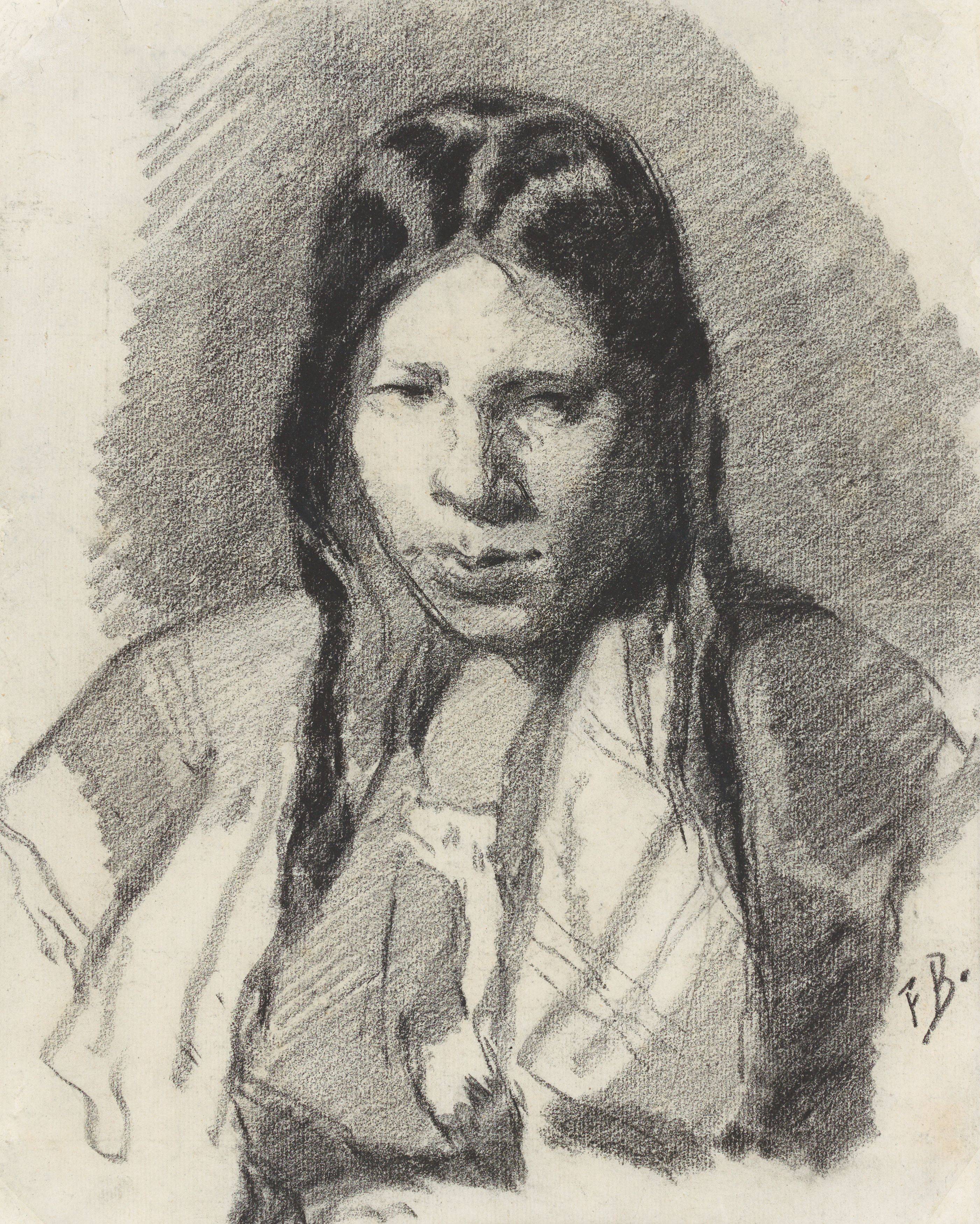 This picture shows the following artwork: François Bonvin. Portrait of a young woman. 1871.